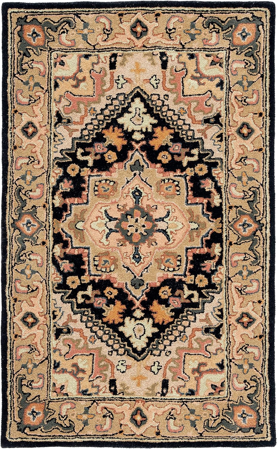 SAFAVIEH Heritage York Oriental Wool Area Rug, Grey/Green, 10' x 10' Square