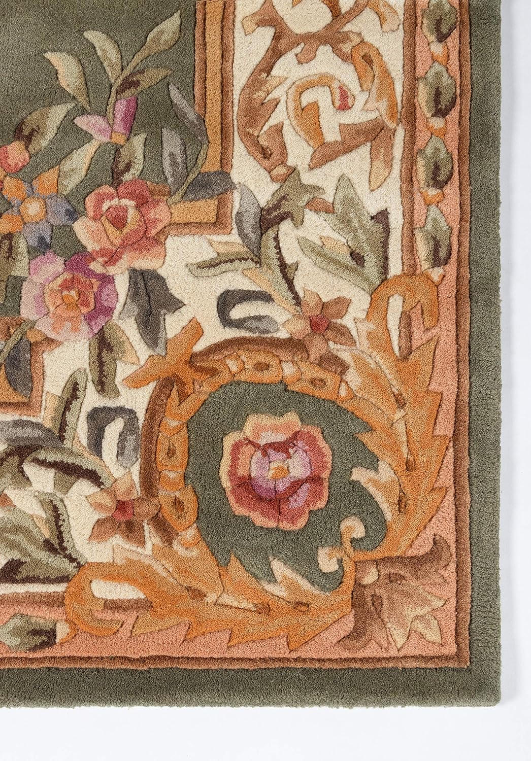 Momeni Harmony India Hand Tufted Wool Transitional Sage Area Rug 5' X 8'