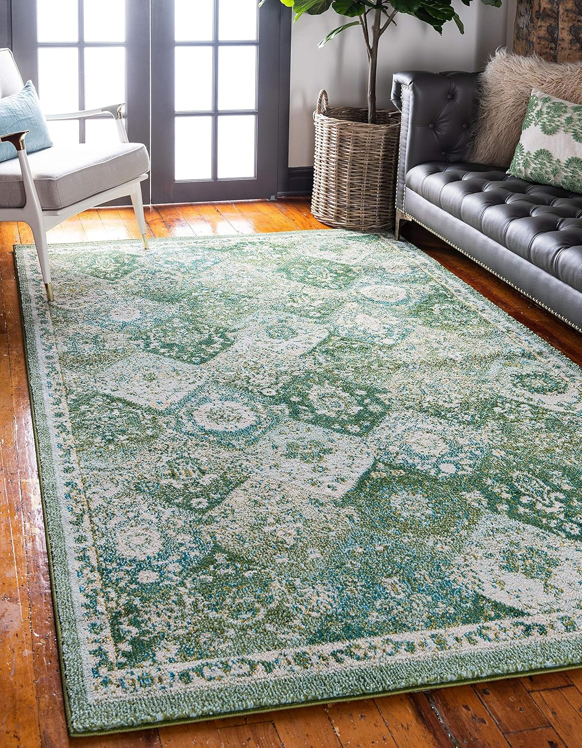Unique Loom Penrose Collection Area Rug - Blake (8' x 10' Rectangle Green/Beige)