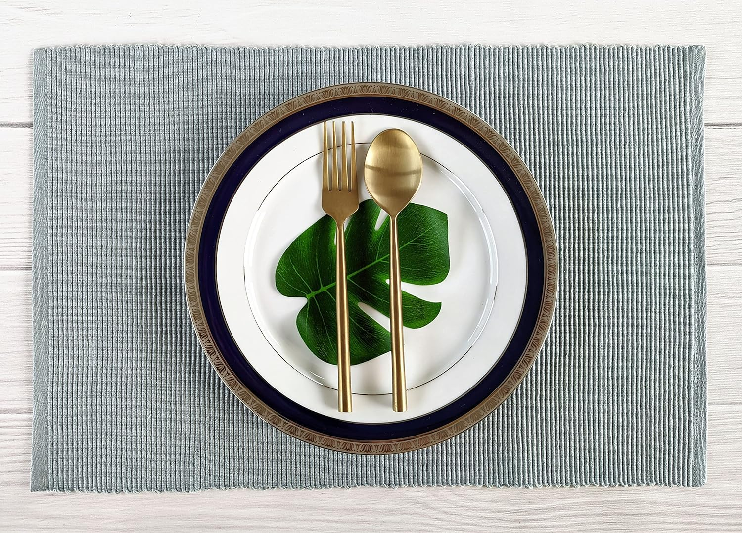 Gray Ribbed Placemat Set of 6