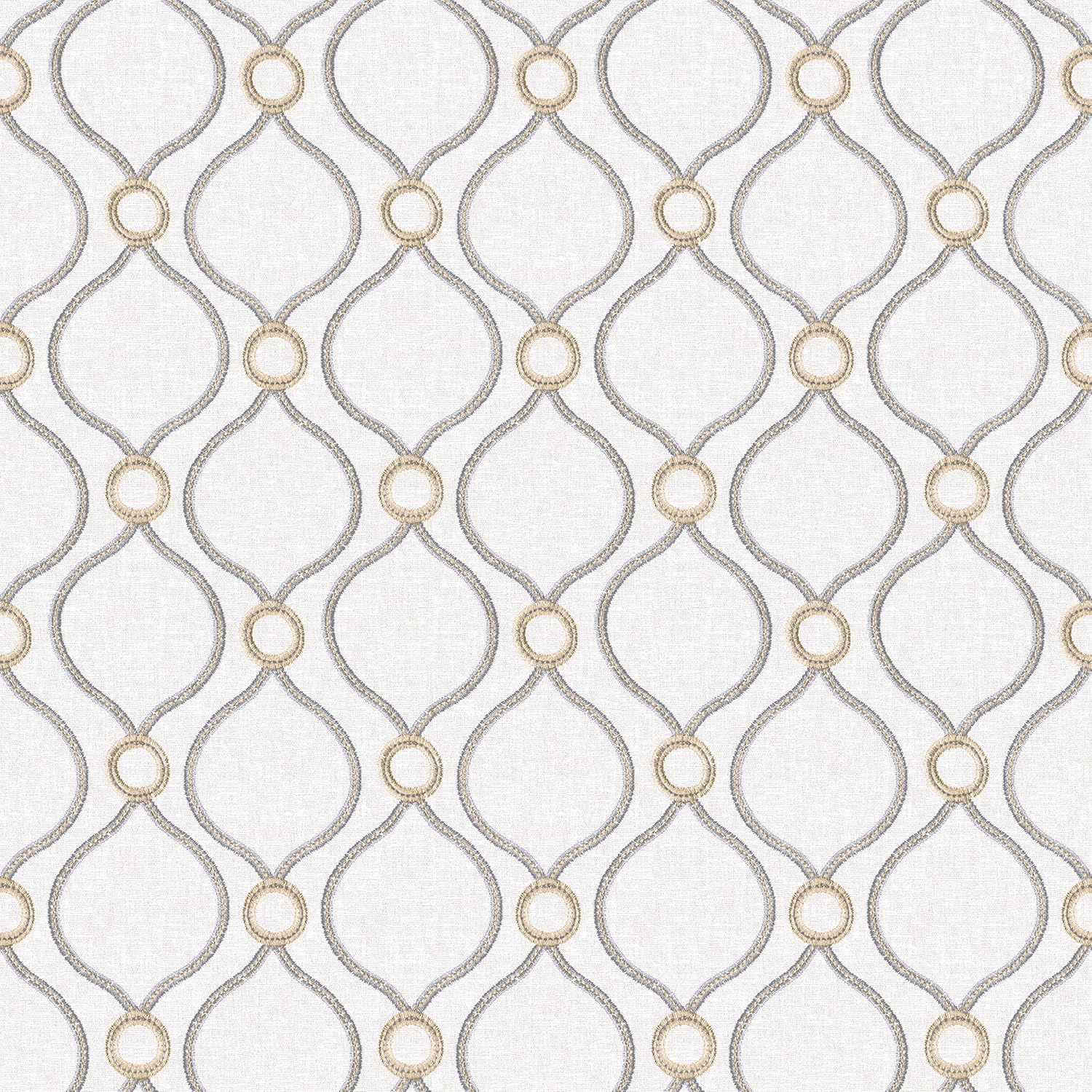 Surface Style - Peel and Stick Wallpaper, Geometric Wallpaper for Bedroom, Powder Room, Kitchen, Self Adhesive, Vinyl, 30.75 Sq Ft Coverage (Curveball Collection, Platinum)