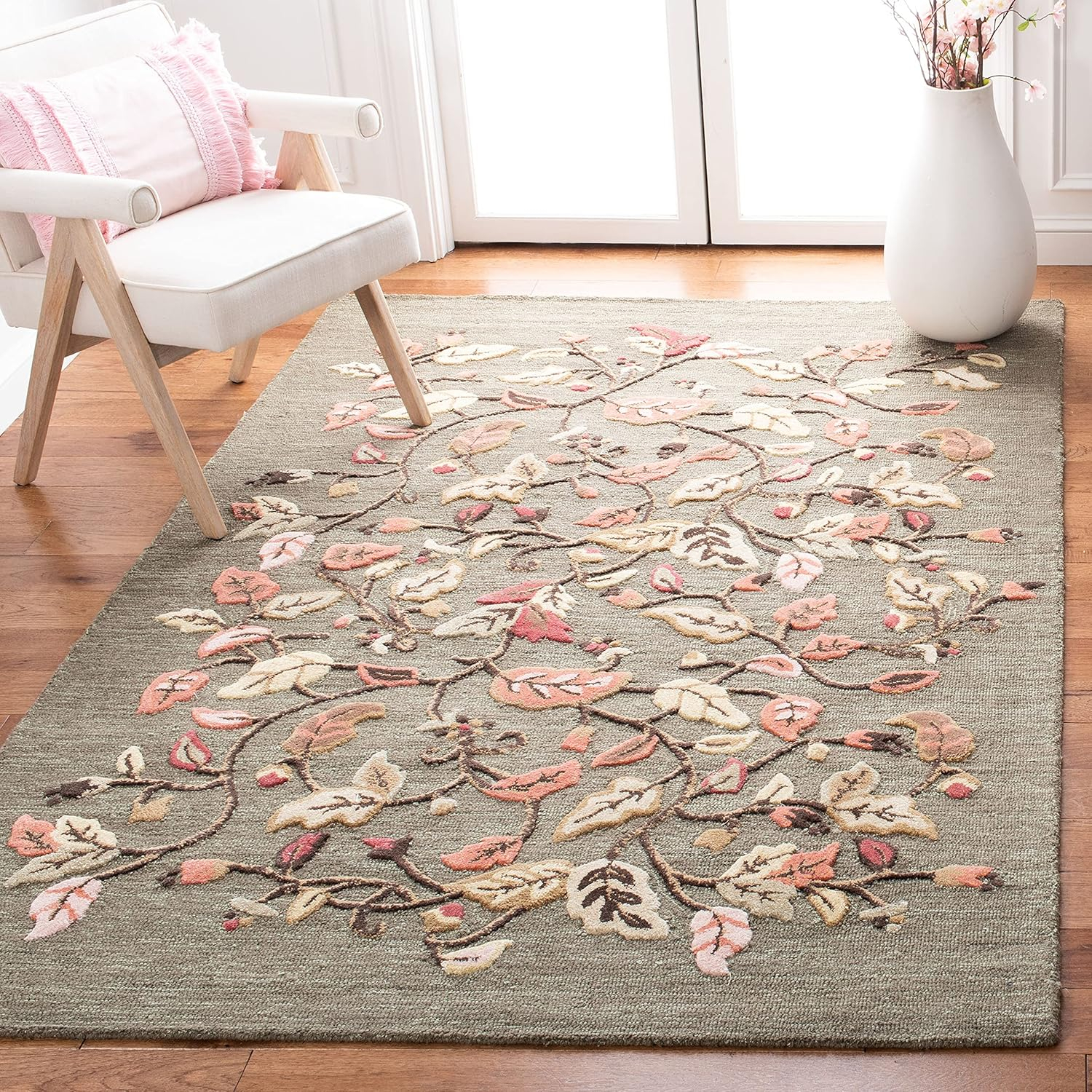 SAFAVIEH Martha Stewart Autumn Woods Floral Area Rug, Francesca Black, 2'6" x 4'3"
