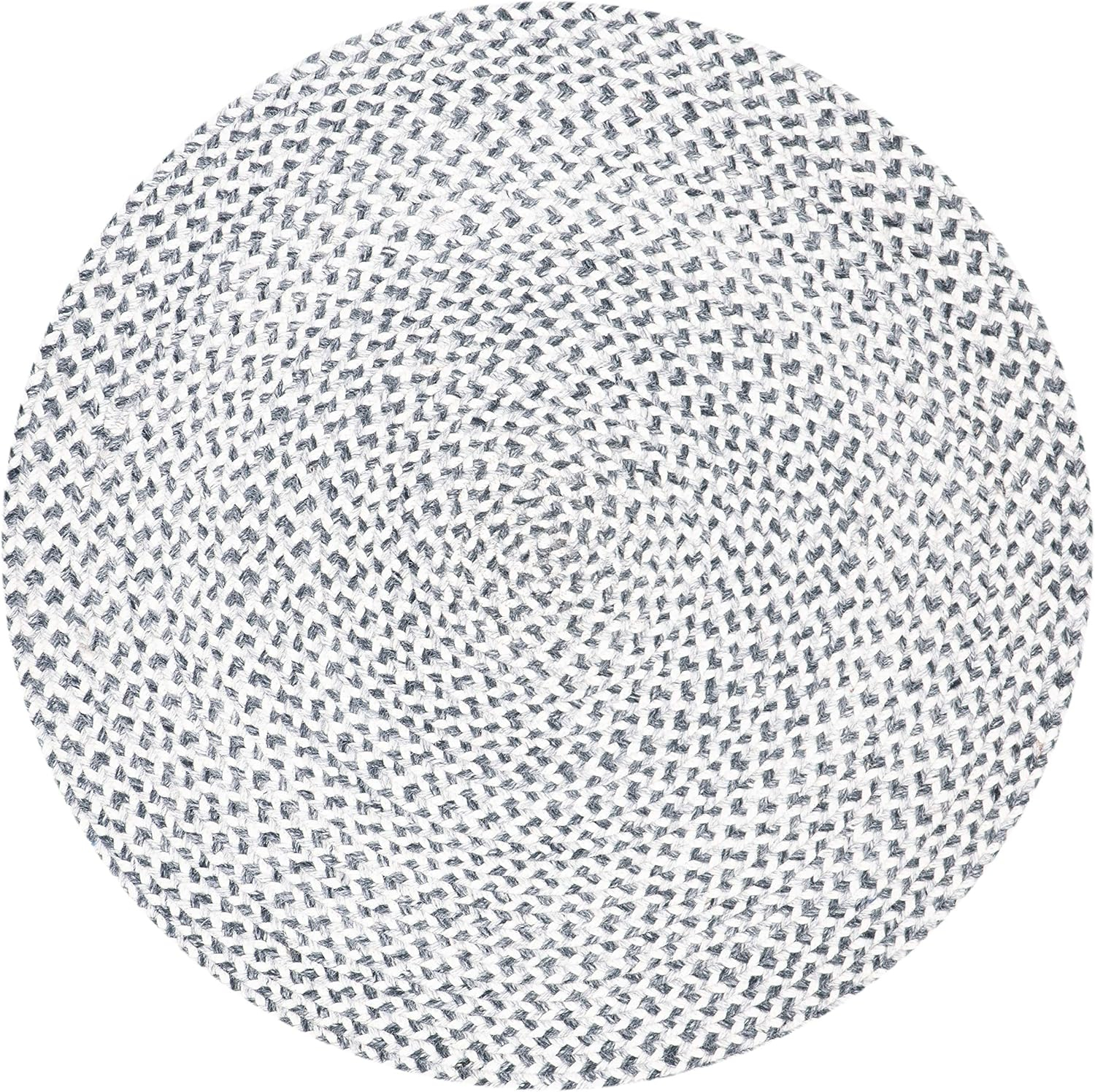 SAFAVIEH Braided Geraldine Confetti Solid Area Rug, Silver/Grey, 10' x 10' Round