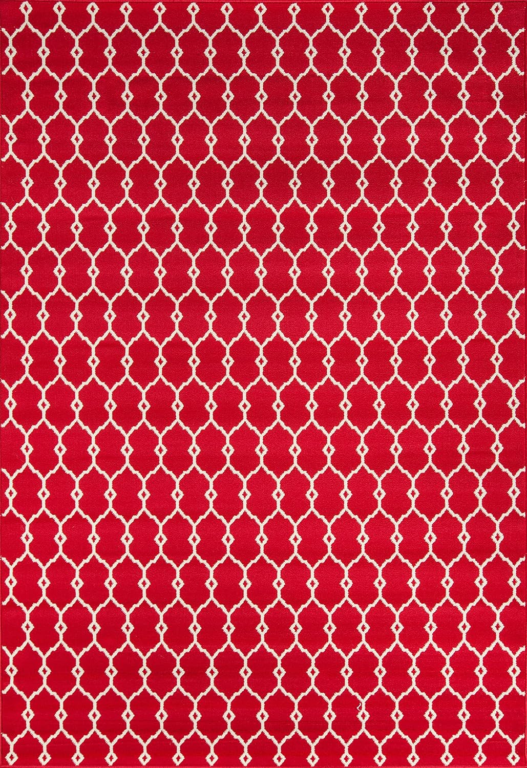 Momeni Rugs , Baja Collection Contemporary Indoor & Outdoor Area Rug, Easy to Clean, UV protected & Fade Resistant, 5'3" x 7'6", Red