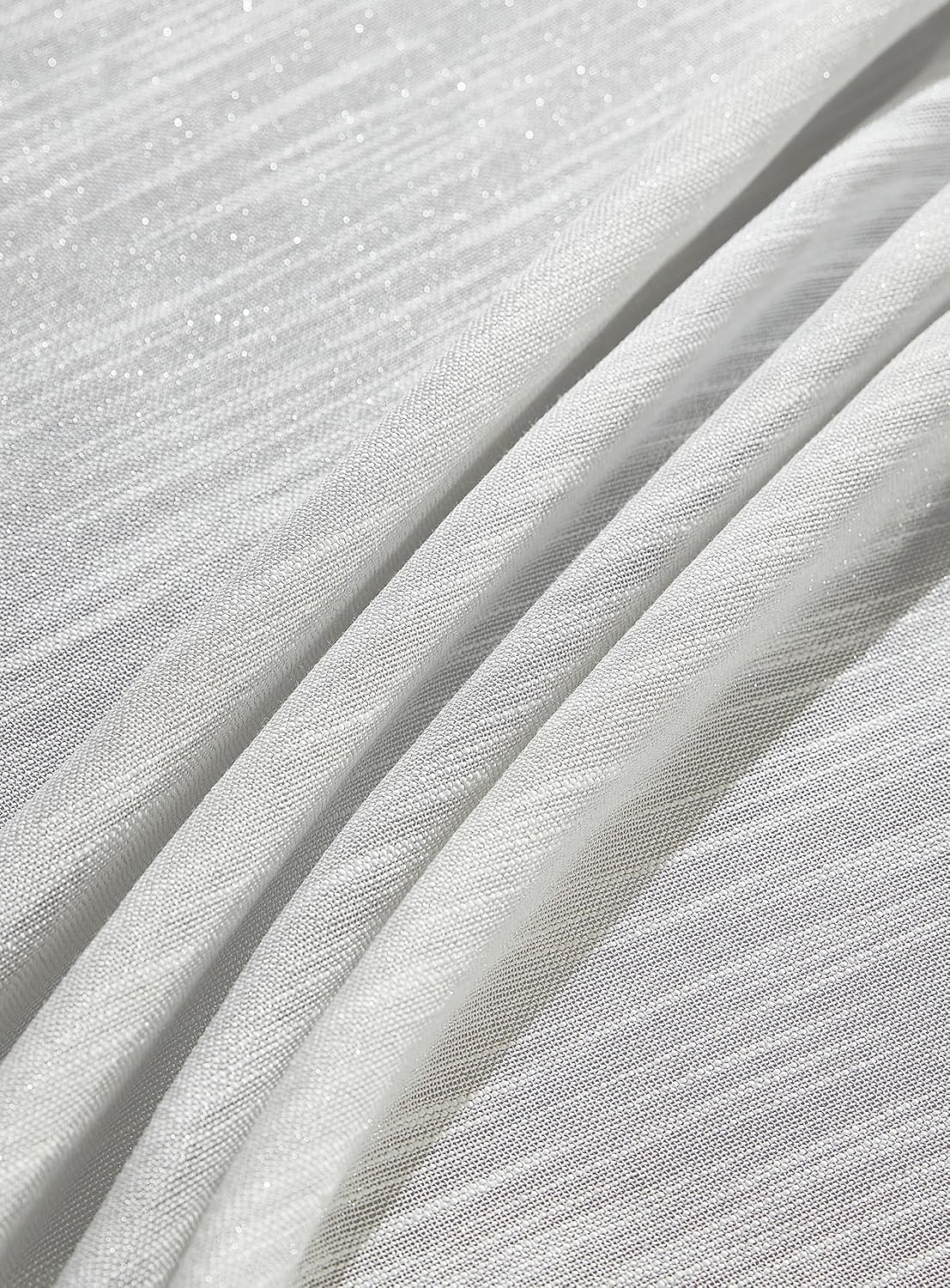 Elegant White Shimmery Polyester Rectangular Tablecloth, 60" x 102"