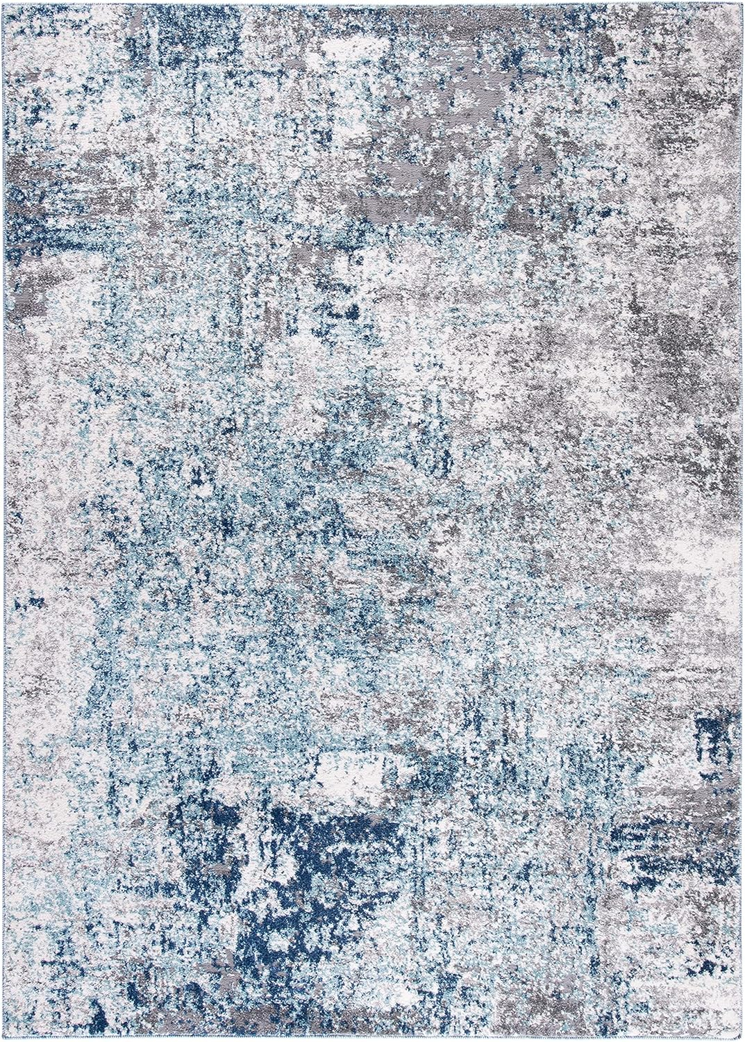 SAFAVIEH Aston Mackenzie Abstract Area Rug, Light Blue/Grey, 10' x 14'
