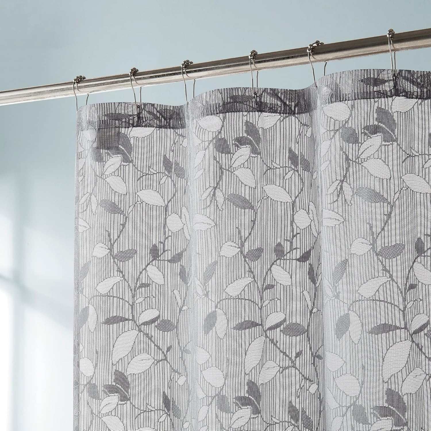 Warm Home Designs 72" W x 72" L Grey Lace Shower Curtain