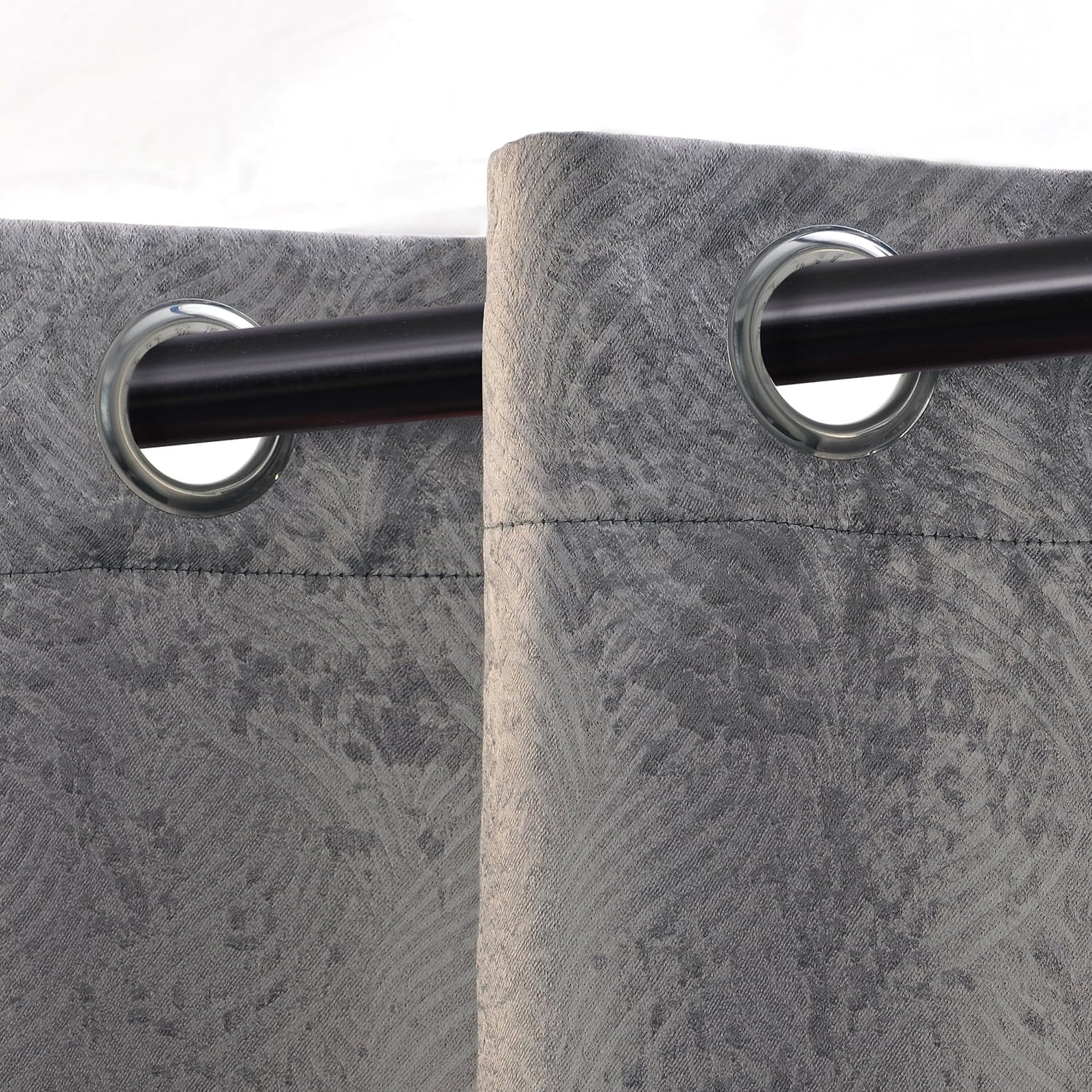 Superior Waverly Blackout Curtains, Rod Pocket, Set of 2, 52" x 63", Silver