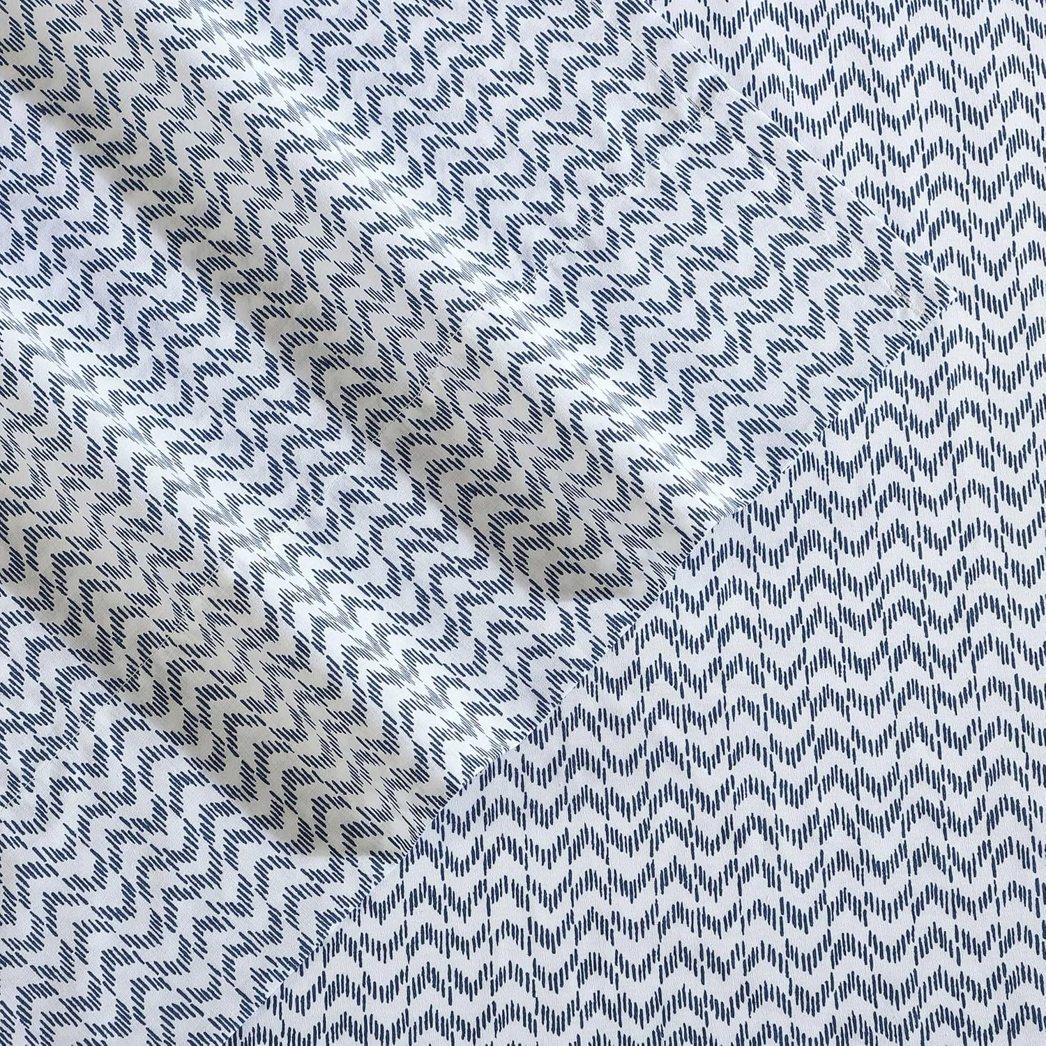 King Blue Cotton Percale Deep Pocket Sheet Set