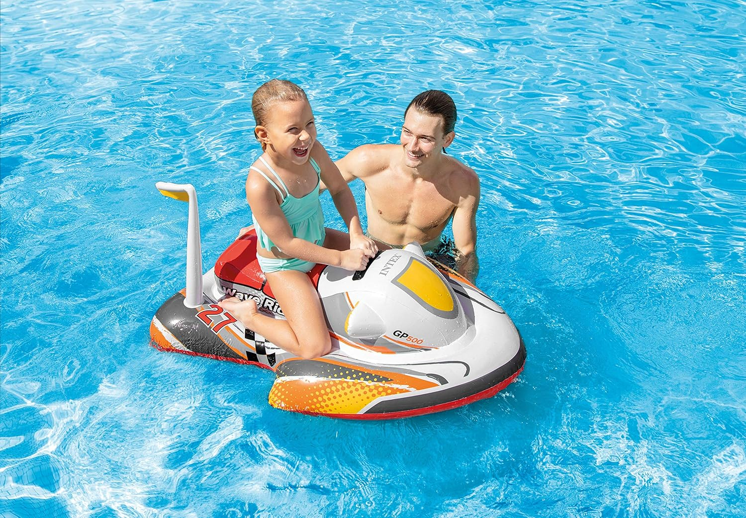 INTEX Wave Rider Inflatable Pool Float: Pool Toy For Kids – Heavy-Duty Handle – 88lb Weight Capacity – 46" x 30.5" – For Ages 3+