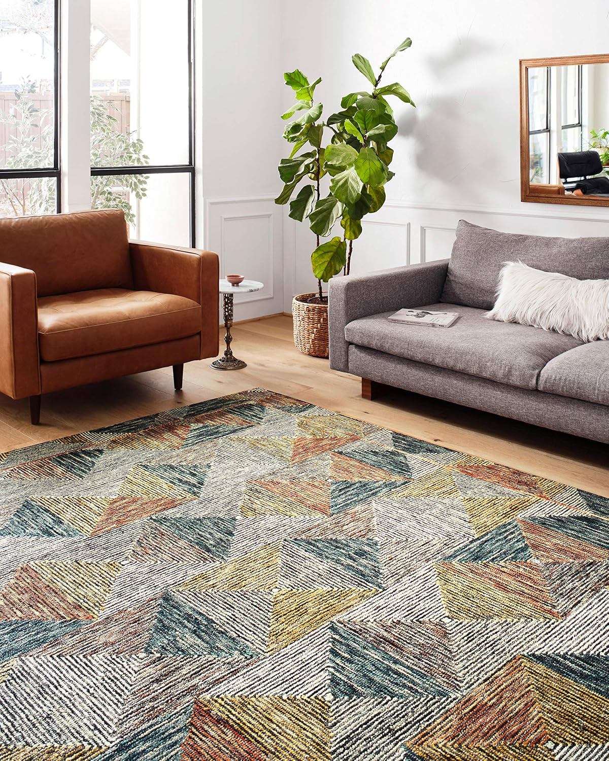 Loloi II Spectrum Geometric Lagoon / Spice Area Rug