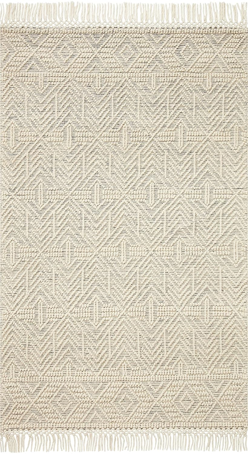 Loloi II Noelle Ivory / Black Geometric Area Rug 2'-0" x 5'-0"
