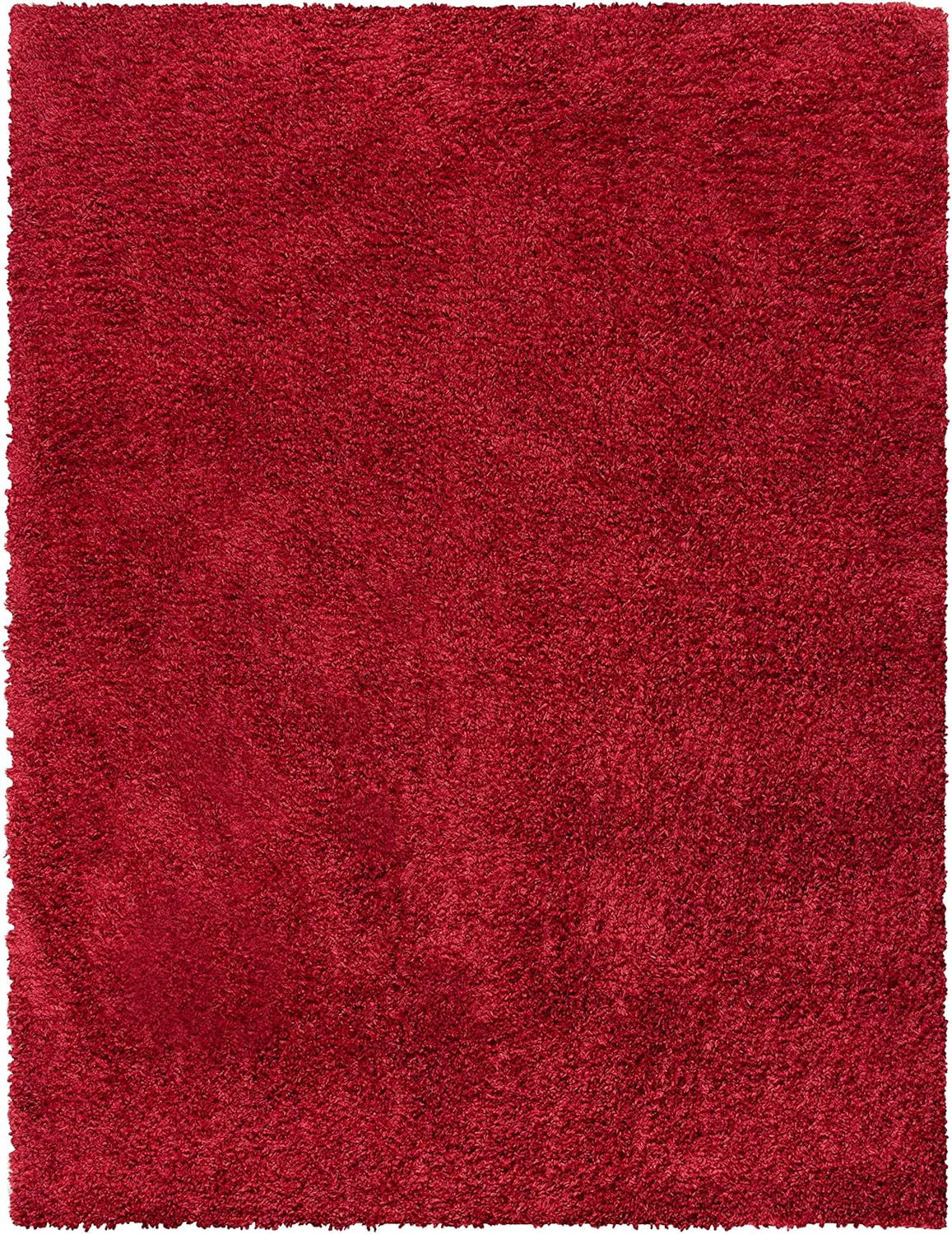 SAFAVIEH August Sophia Solid Shag Area Rug, Red, 9' x 12'