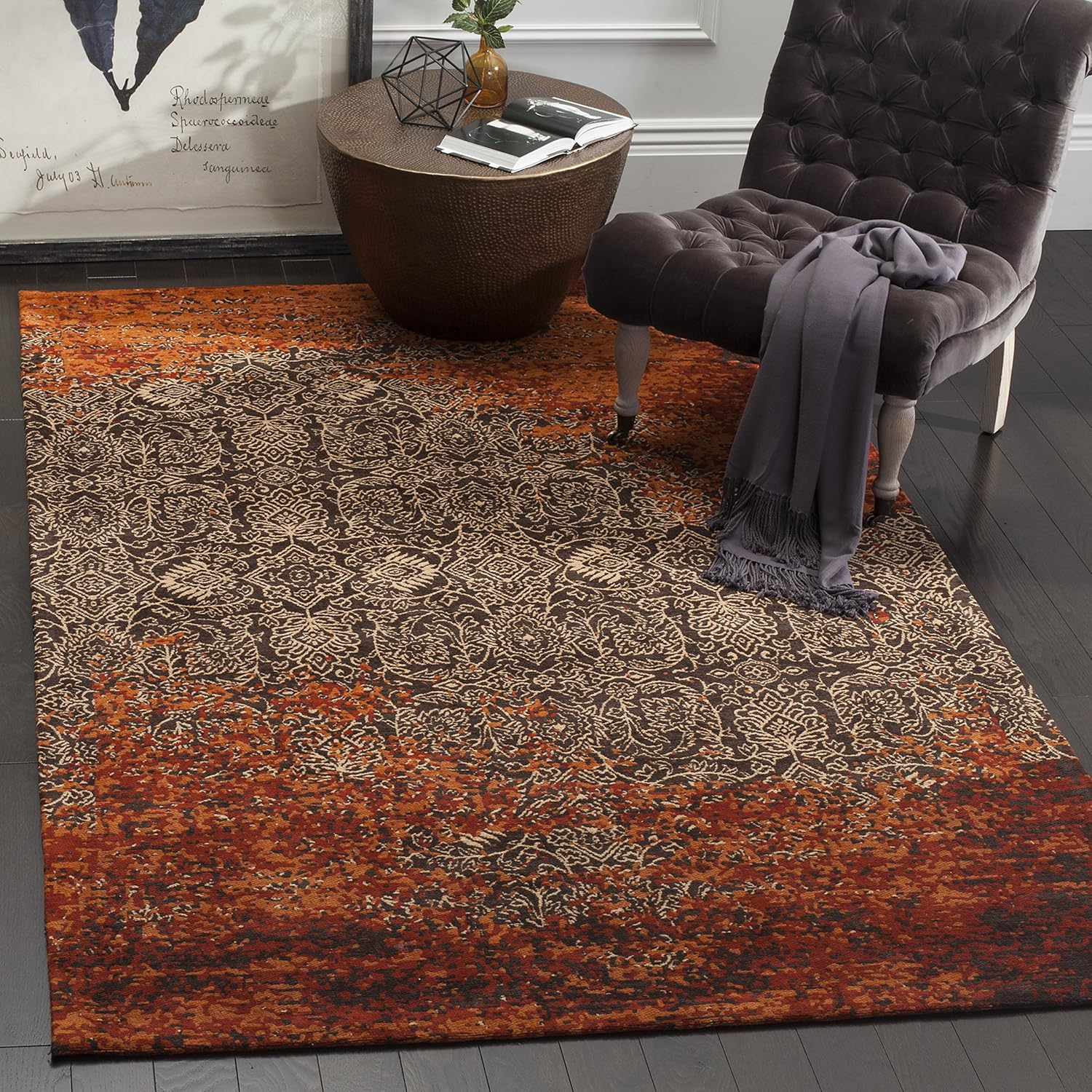 SAFAVIEH Classic Vintage Adelaide Abstract Area Rug, Rust/Brown, 5' x 8'