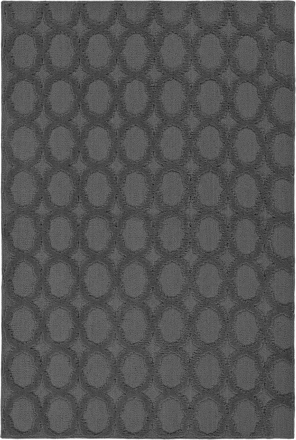Garland Rug Garden Trellis Polypropylene Cinder Gray Indoor/Outdoor Area Rug, 4' x 6'