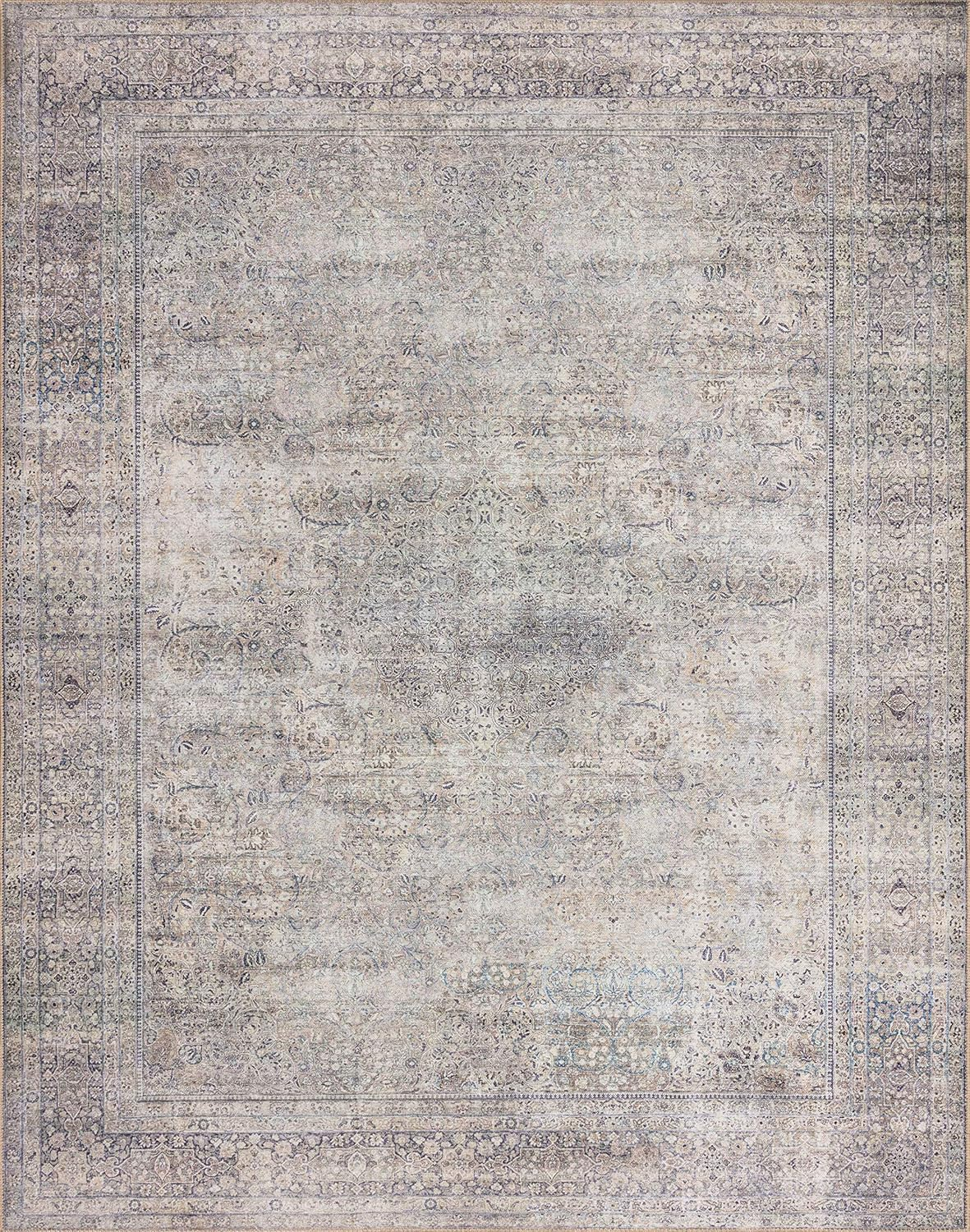 Loloi II Wynter WYN-03 Silver / Charcoal Oriental Area Rug 5'-0" x 7'-6"