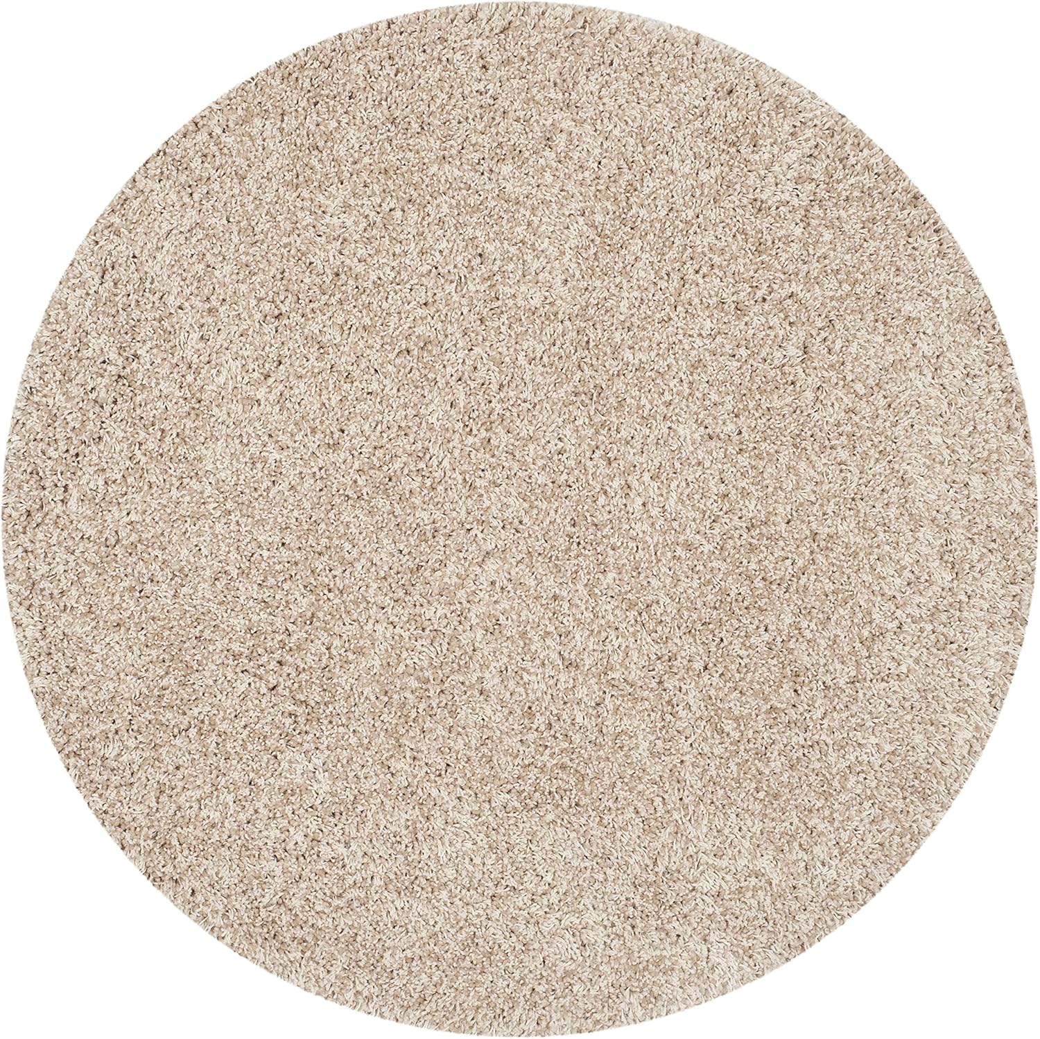 SAFAVIEH California Solid Plush Shag Area Rug, Dark Grey, 8'6" x 8'6" Round