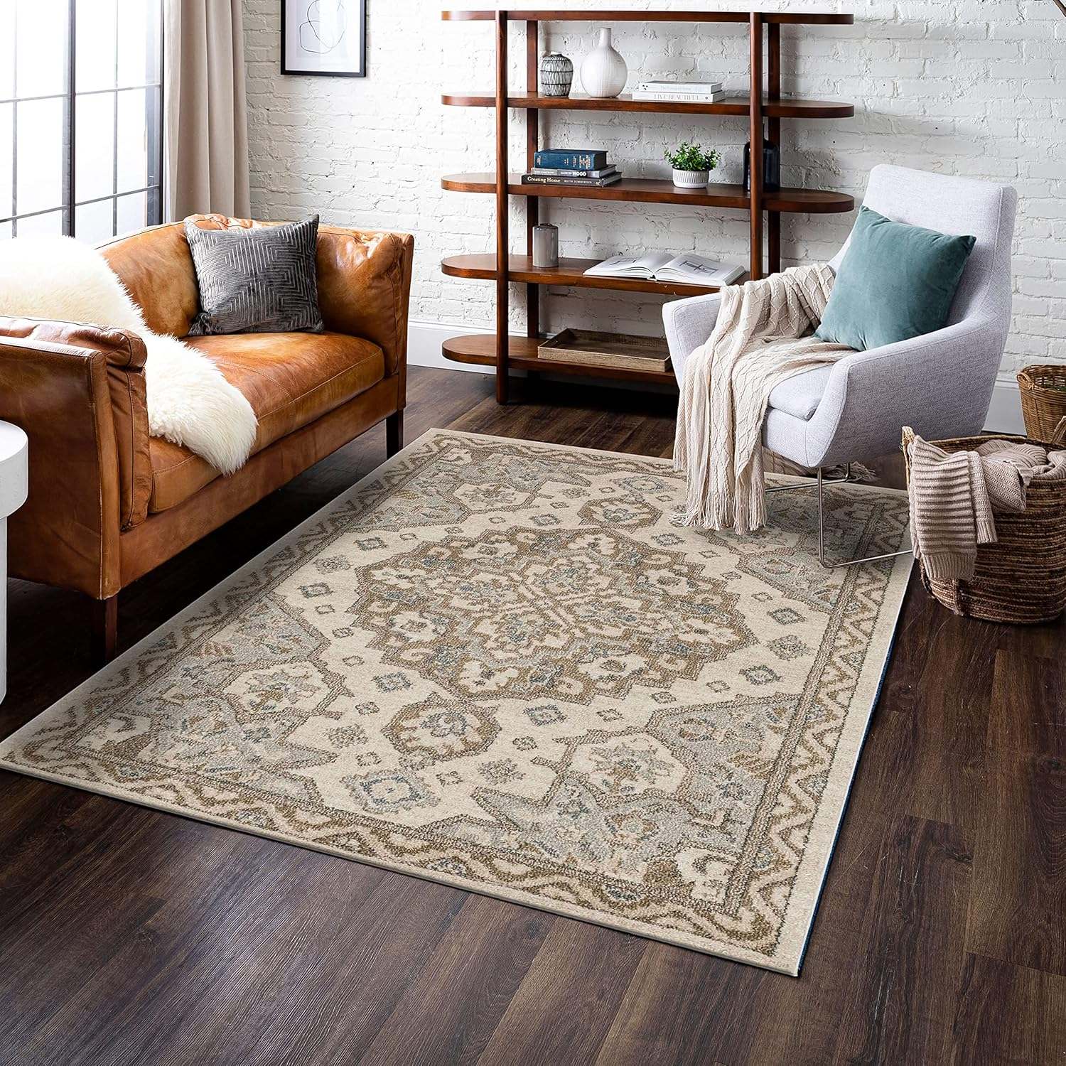 Mohawk Home Laughton Grey 5' 3" x 8' Area Rug Perfect for Living Room, Dining Room, Office