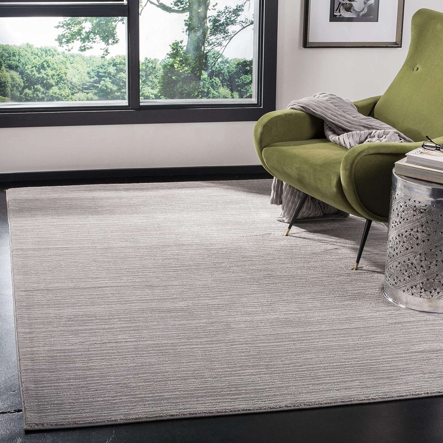 SAFAVIEH Vision Adrasteia Overdyed Solid Area Rug, 10' x 10' Square, Silver