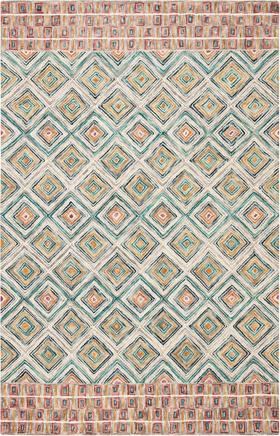 SAFAVIEH Aspen Maurice Geometric Wool Area Rug, Green/Red, 3' x 5'