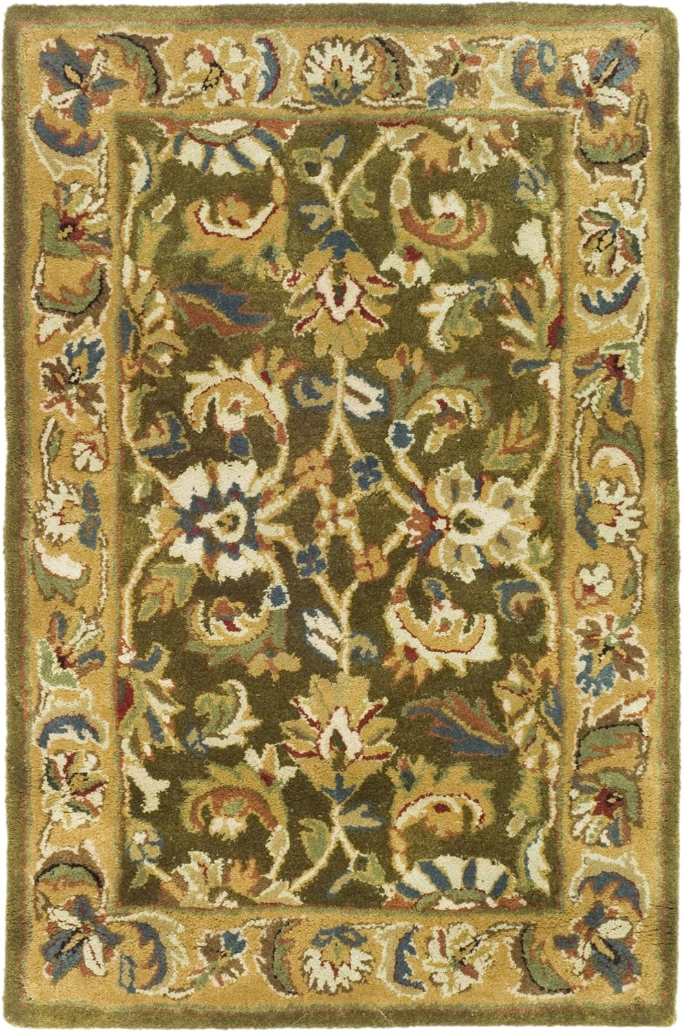 SAFAVIEH Classic Gloria Oriental Wool Area Rug, Olive/Camel, 2' x 3'