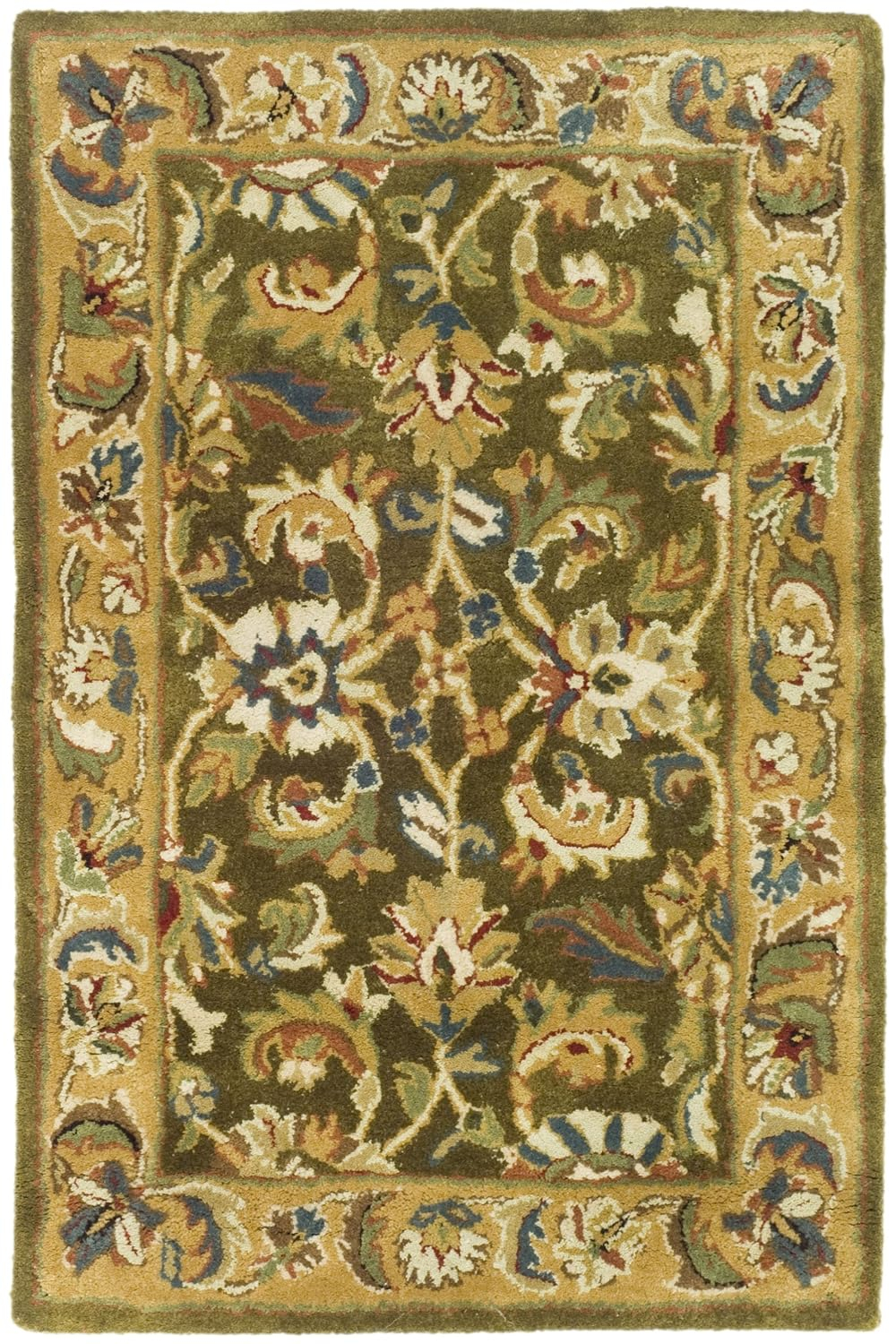 SAFAVIEH Classic Gloria Oriental Wool Area Rug, Olive/Camel, 2' x 3'