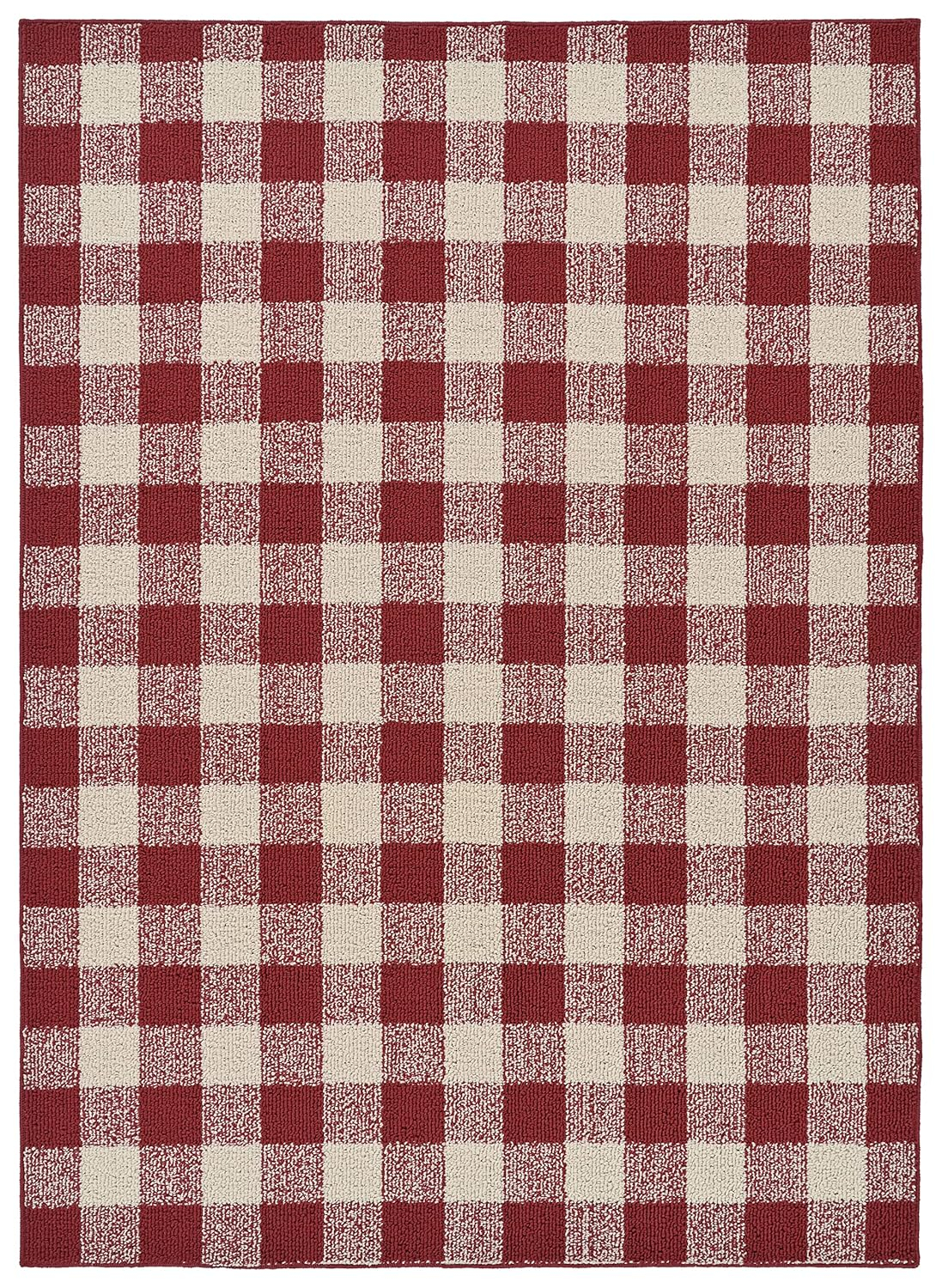 Garland Rug Country Living Buffalo Plaid Polypropylene Black/Ivory Indoor/Outdoor Area Rug, 5' x 7'