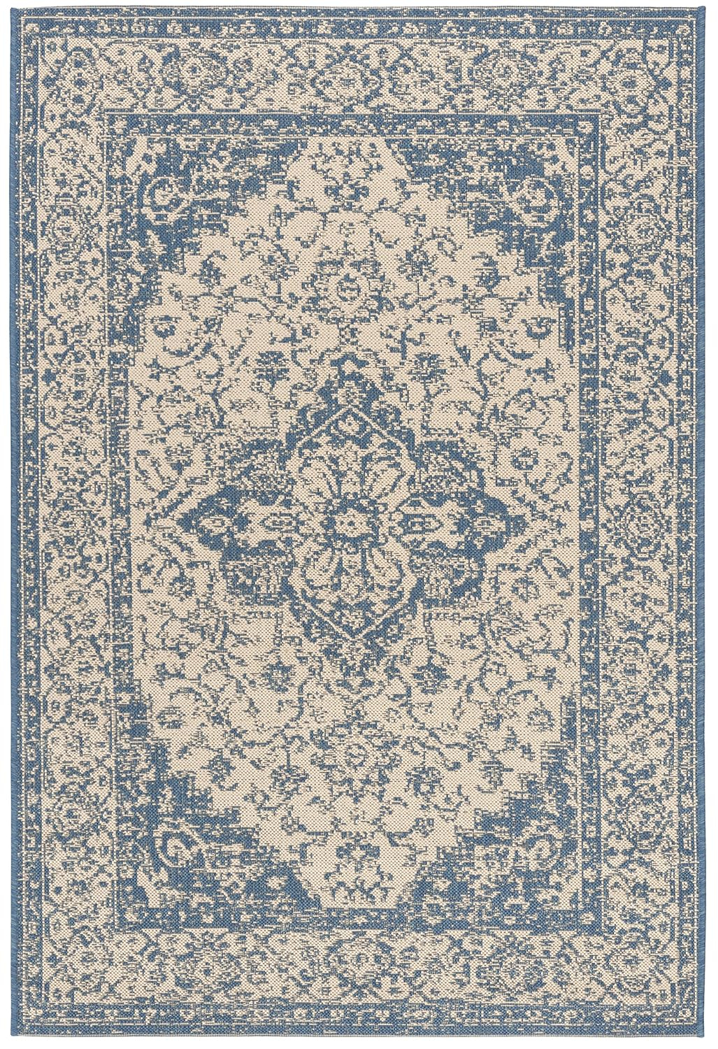 SAFAVIEH Linden Andreas Traditional Area Rug, Cream/Blue, 4' x 6'