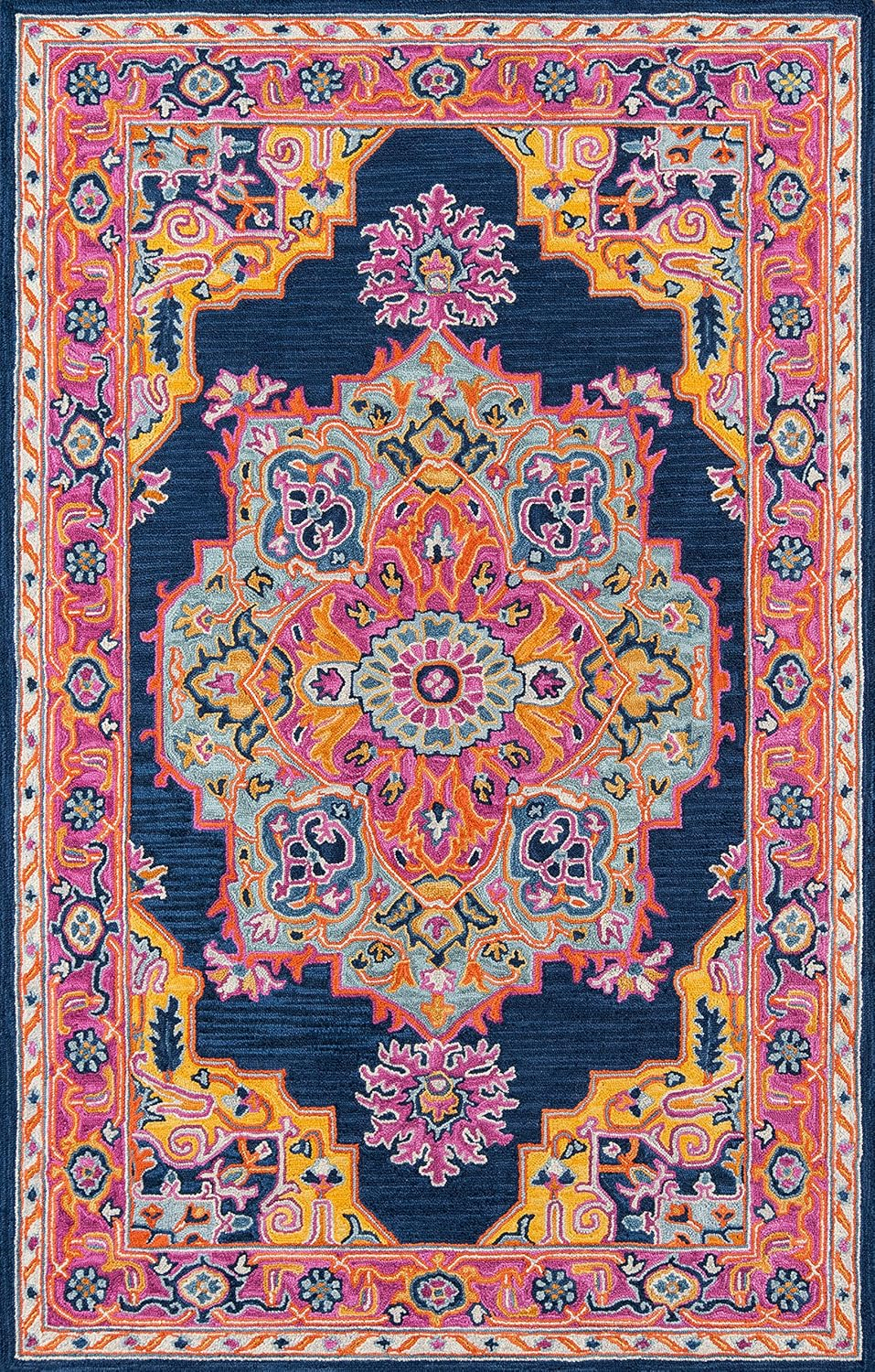 Momeni Traditional Rectangle Area Rug, Navy, 2' X 3'