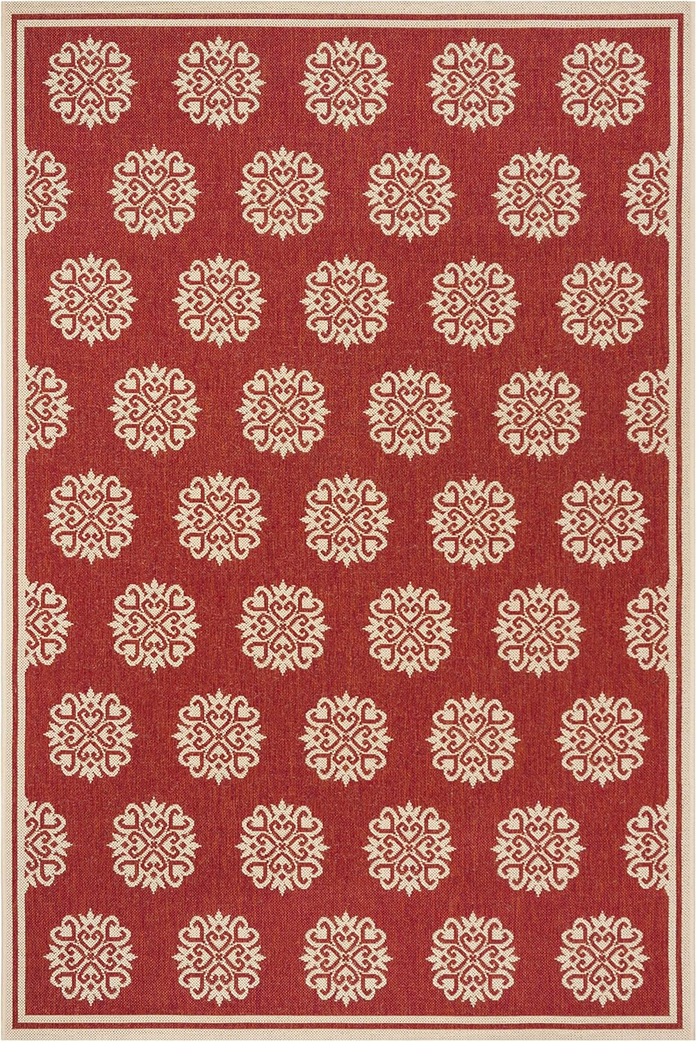 SAFAVIEH Linden Cheshunt Floral Area Rug, Red/Cream, 5'1" x 7'6"