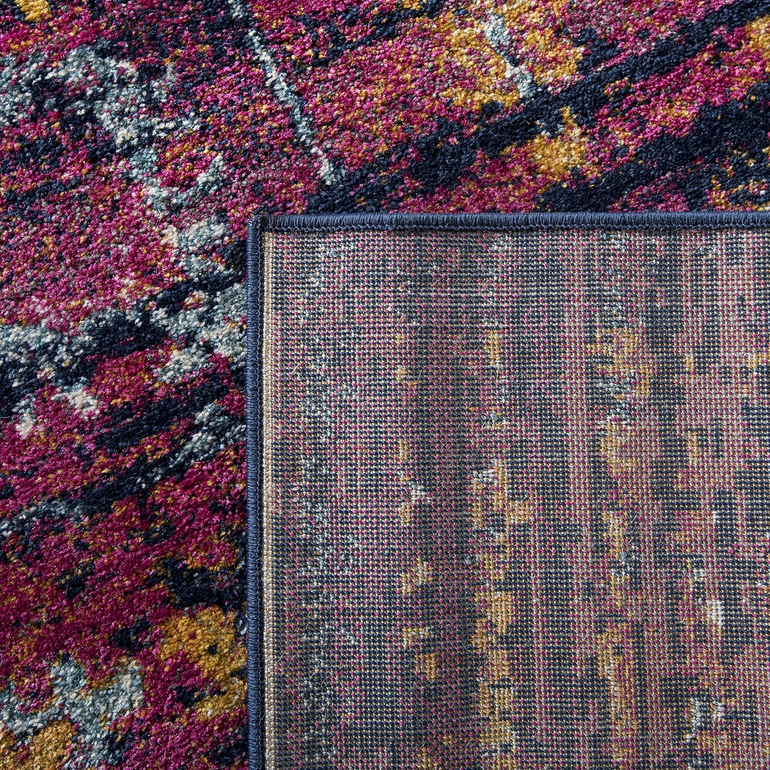 Safavieh Evoke Livia 2 x 4 (ft) Loomed Synthetic Blue/Fuchsia Rectangular Indoor Distressed/Overdyed Vintage Throw rug