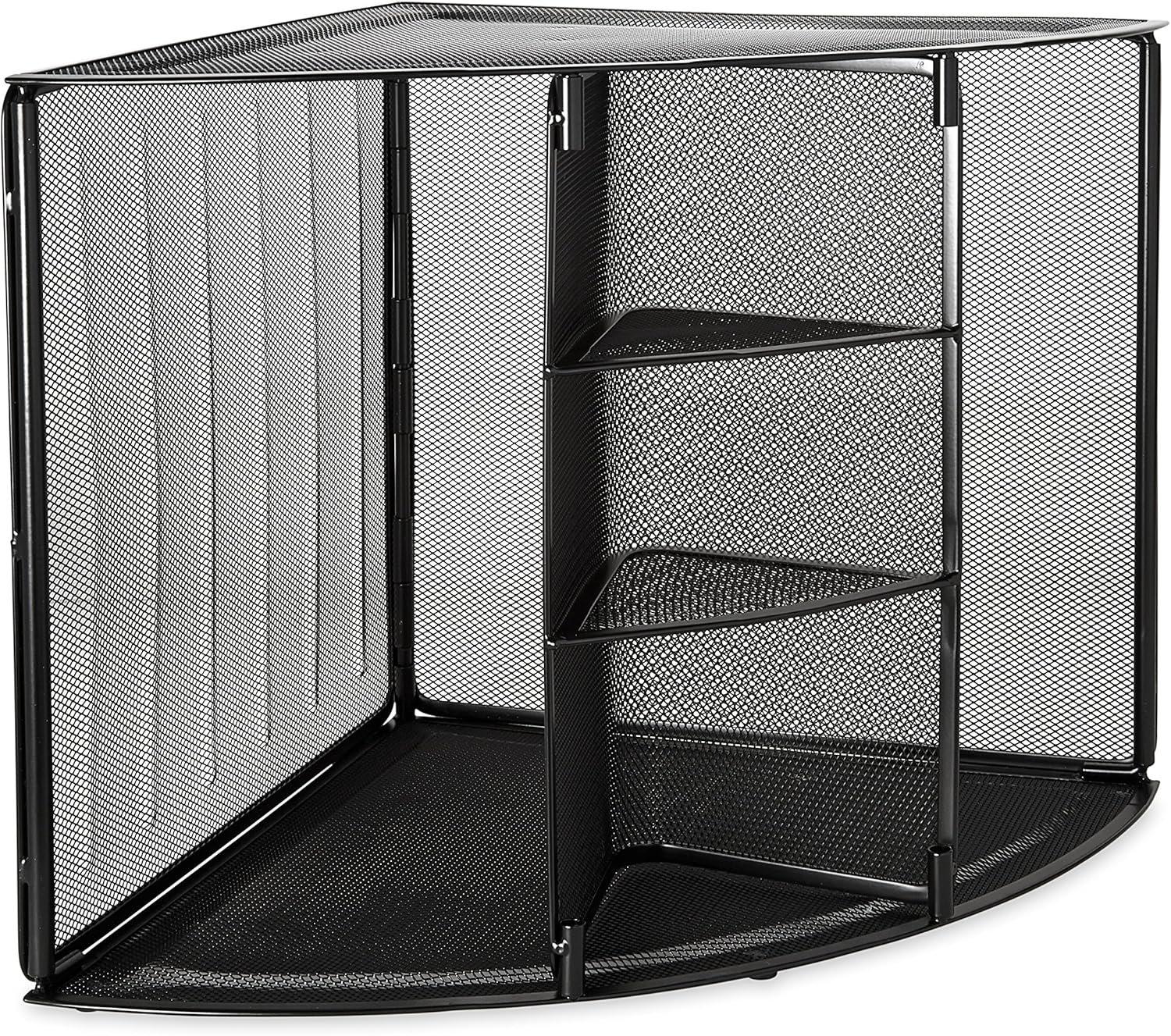 Rolodex Mesh Collection Corner Desktop Shelf Black (62630)