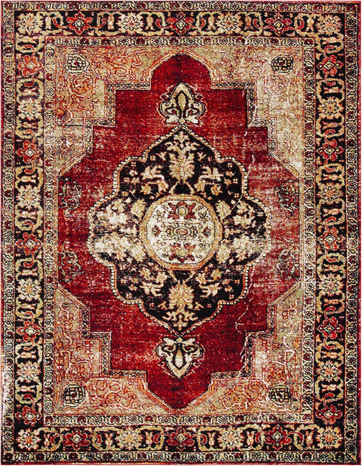 SAFAVIEH Vintage Hamadan Tahnee Traditional Area Rug, Red/Multi, 11' x 15'