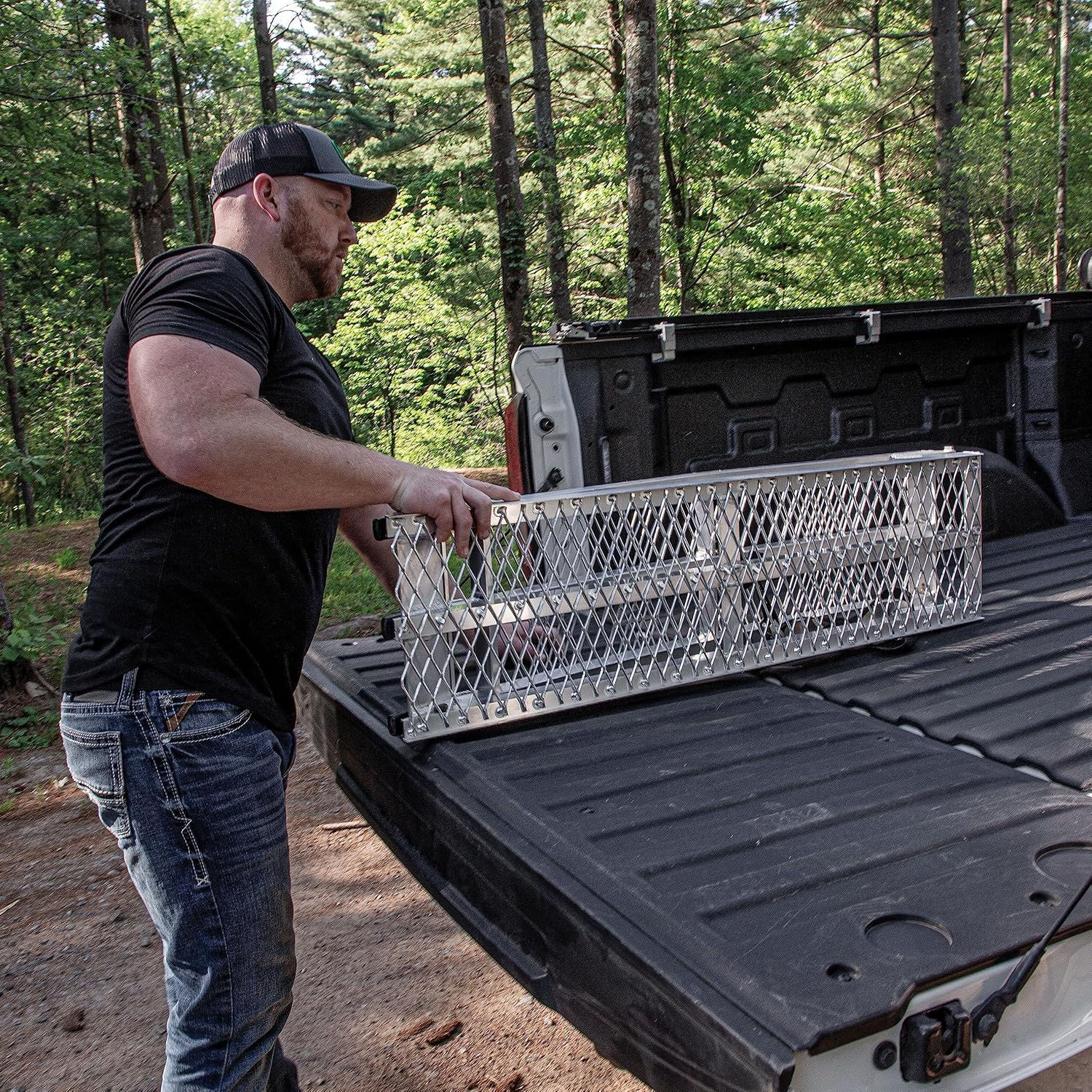 Yutrax TX106 750 Pound Single Aluminum Truck Bed Folding Arch XL Loading Ramp