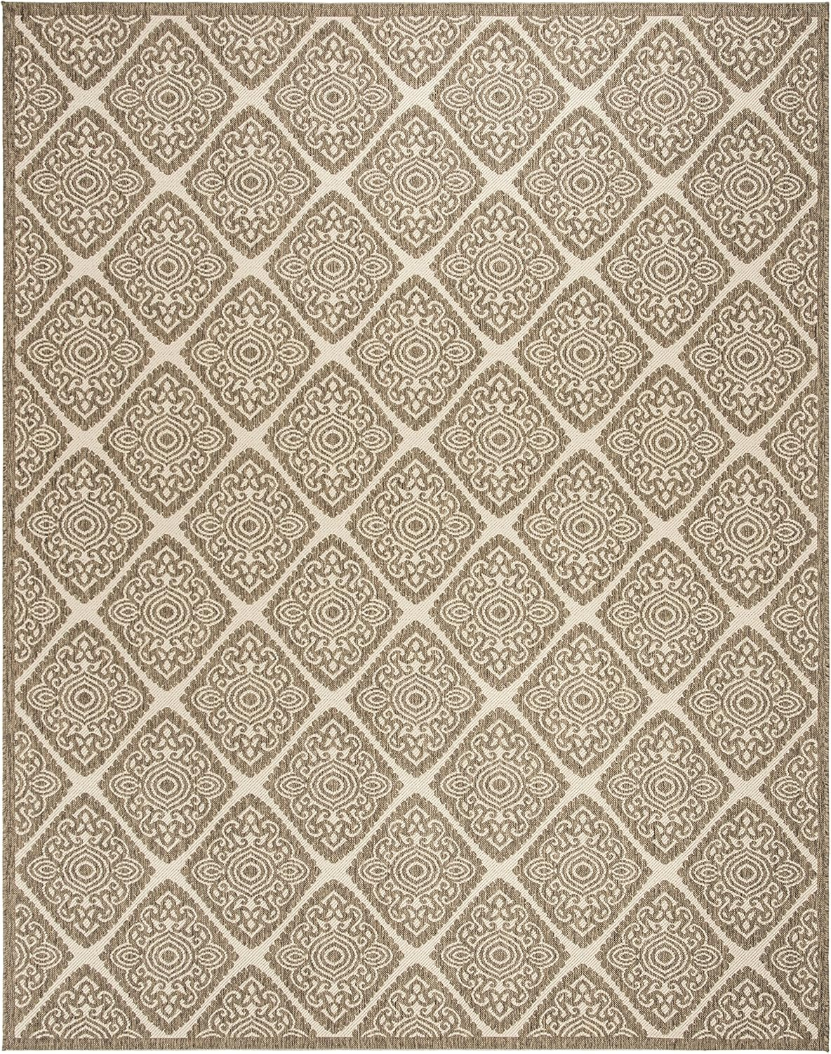 SAFAVIEH Outdoor LND132C Linden Collection Cream / Beige Rug