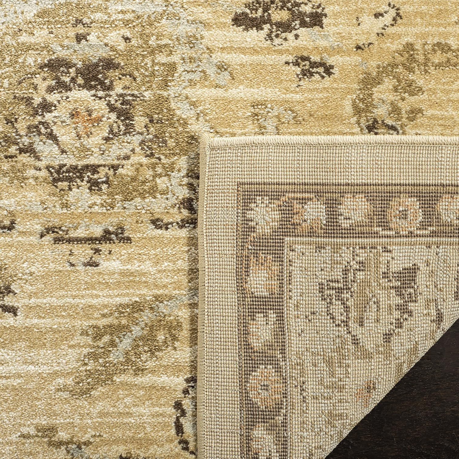 SAFAVIEH Florenteen Emory Abstract Overdyed Area Rug, Ivory/Brown, 5'1" x 7'7"