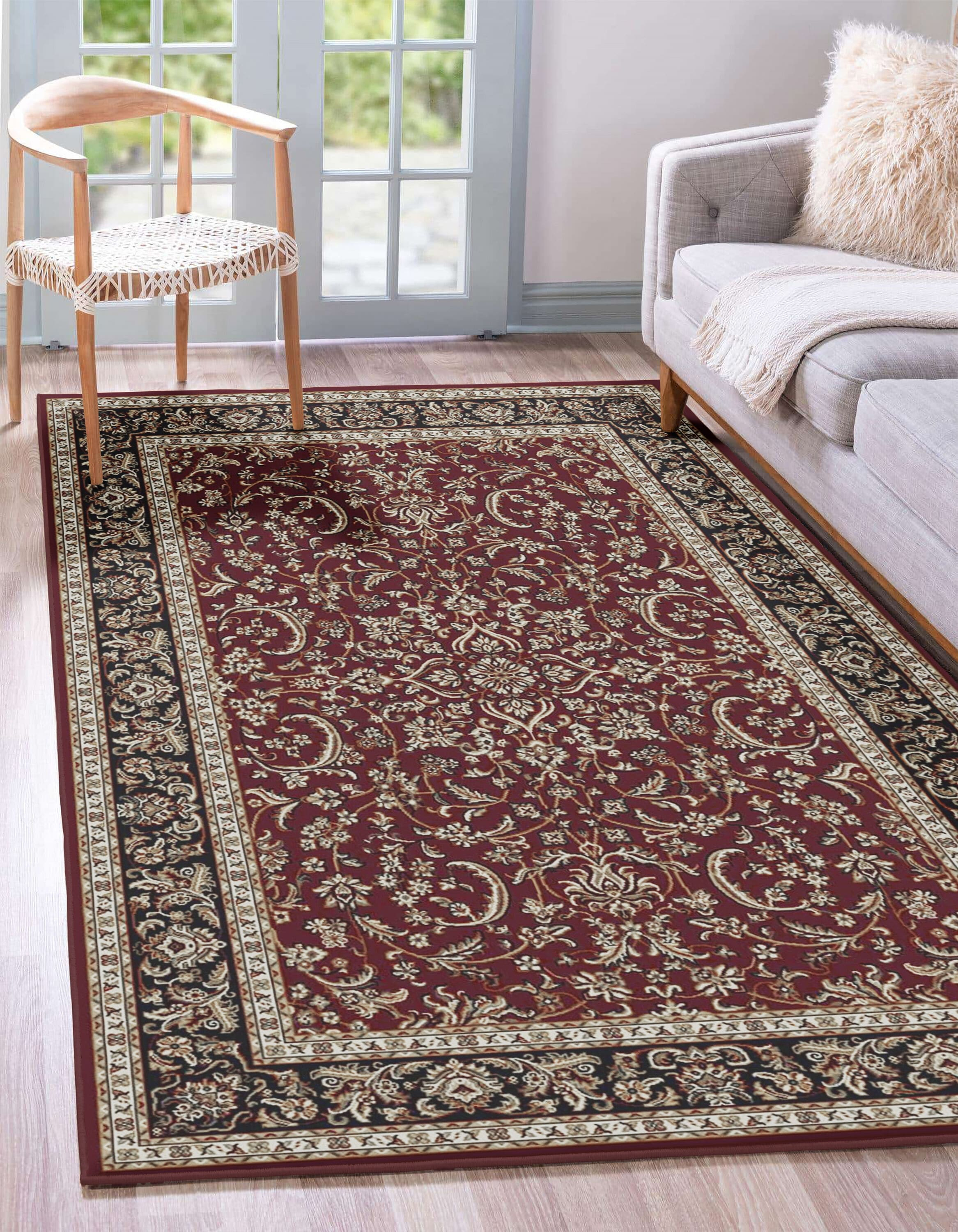 Noble Burgundy 3 ft. x 5 ft. Traditional Floral Oriental Area Rug