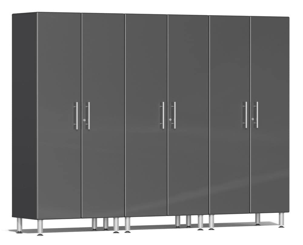 Ulti-MATE Garage 106.5-in W x 80-in H x 21-in D 3 -Cabinets Composite wood Graphite Gray Metallic and Gray Garage Storage System