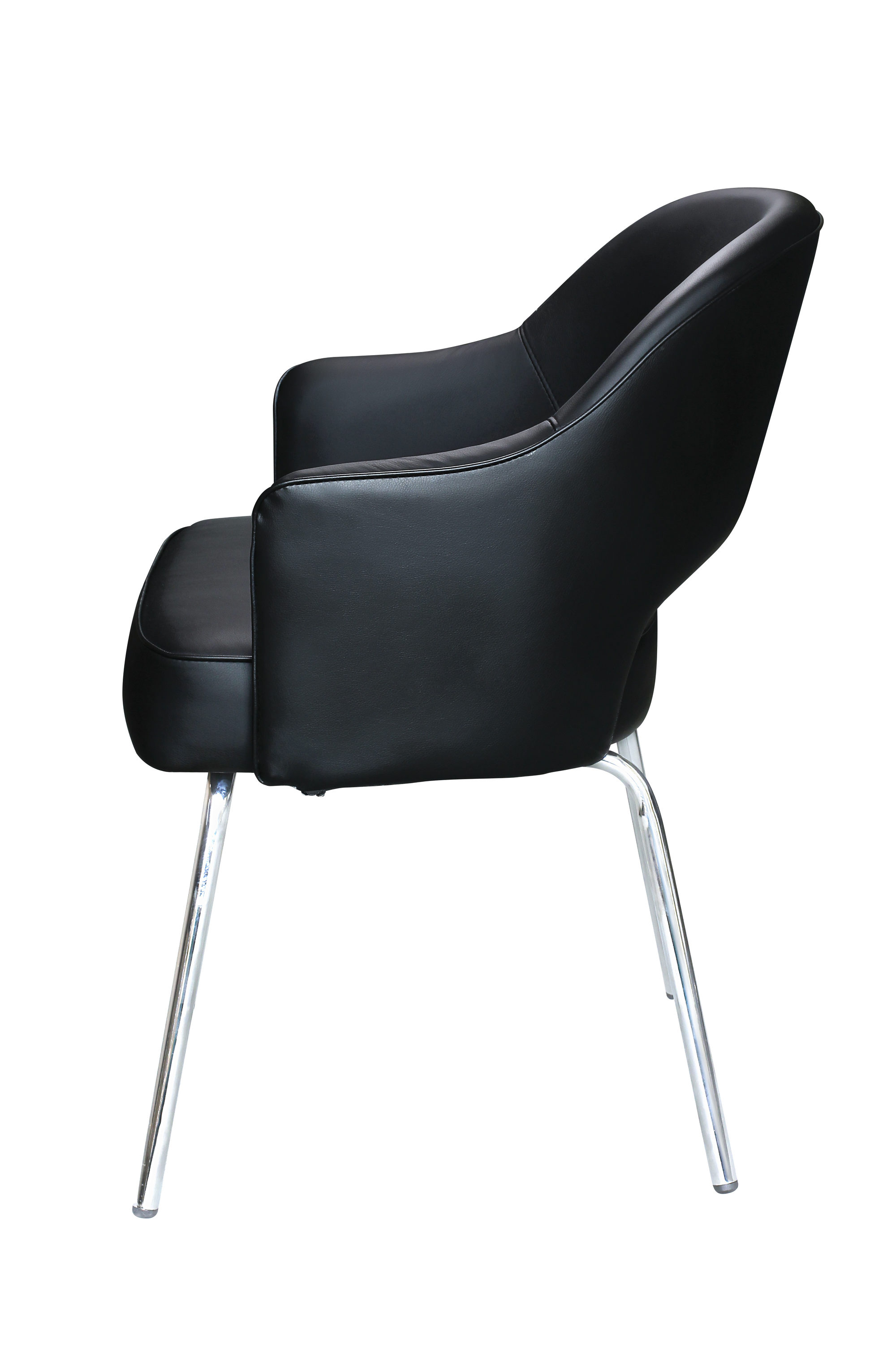 Boss Black Vinyl Guest Chair