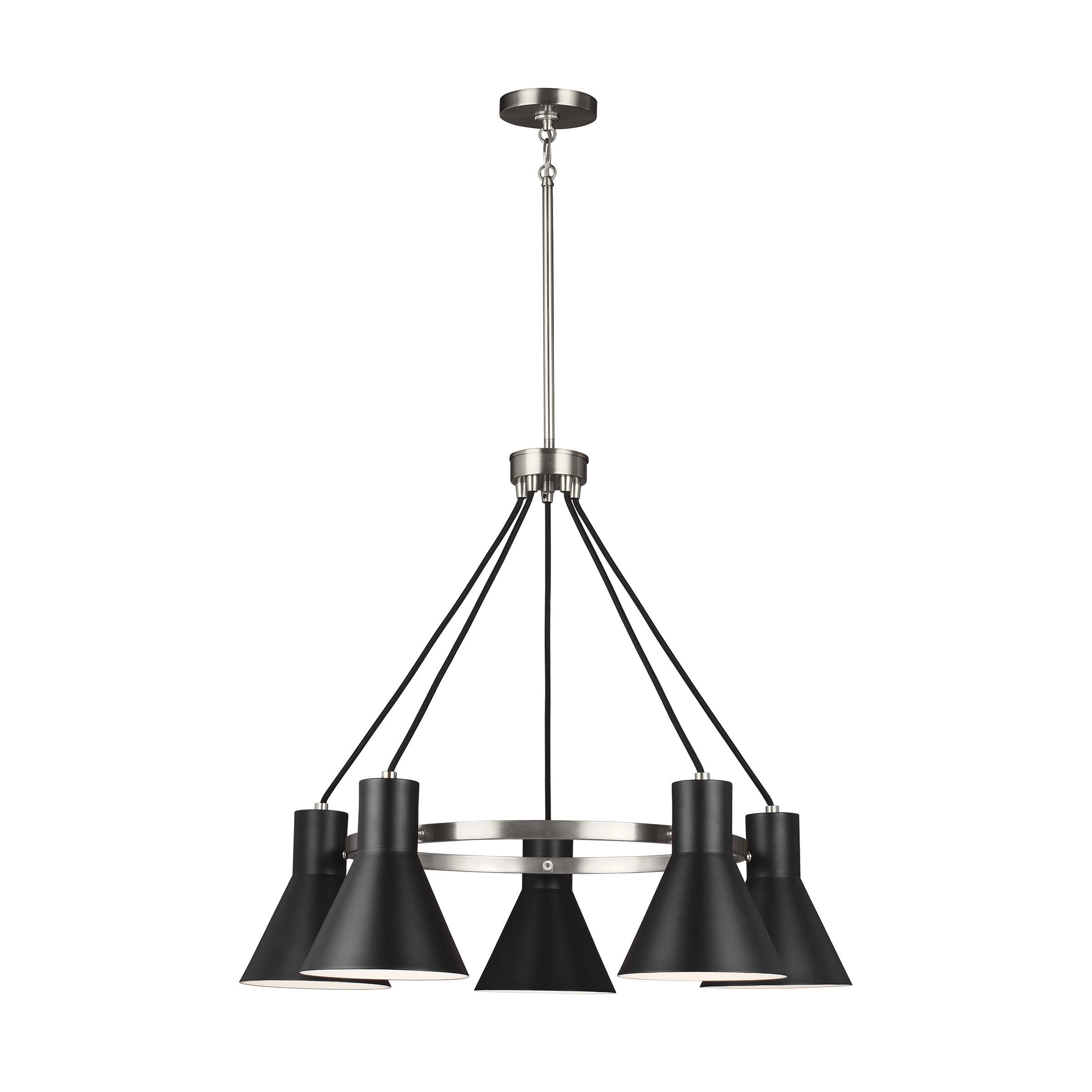 Generation Lighting Towner 5 -Light Brushed Nickel Transitional For Use in Dining Rooms, Foyers, Kitchens, Living Rooms Chandelier