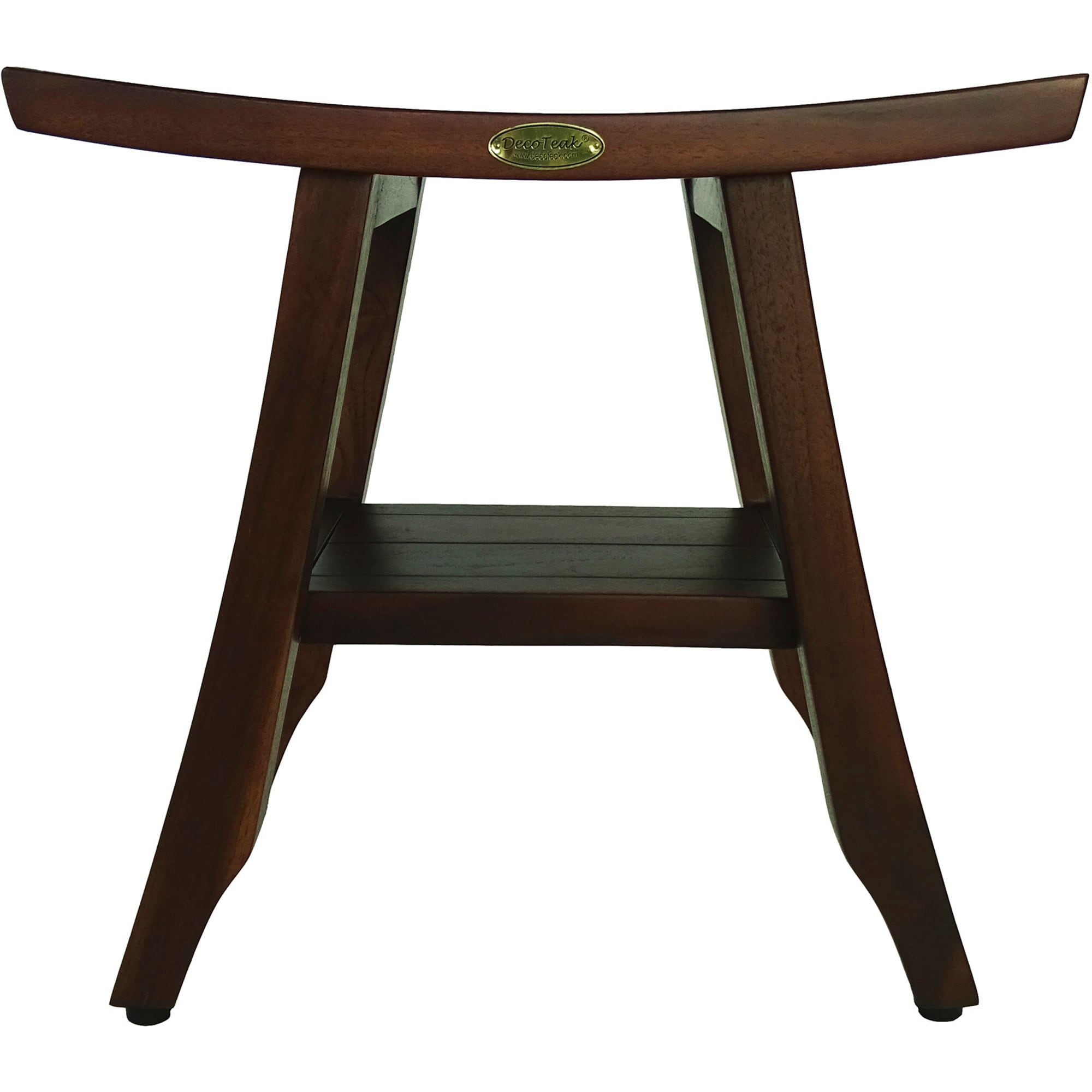 18&#34; Satori DT90 Wide Teak Wood Shower Bench with Shelf - DecoTeak