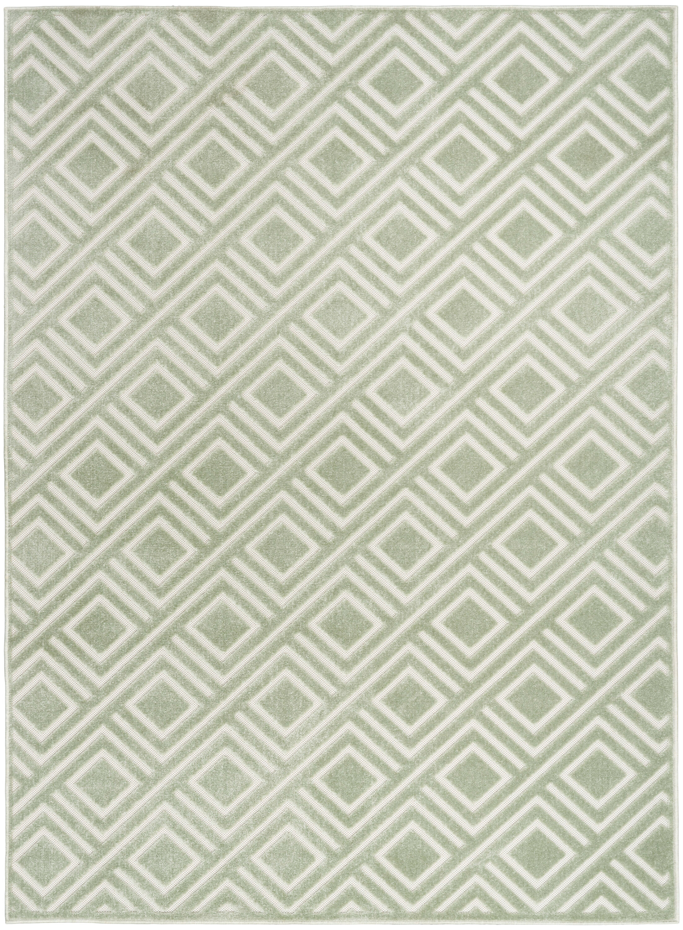 Nourison Casual 6'7" x 9'2" Green Modern Indoor Rug
