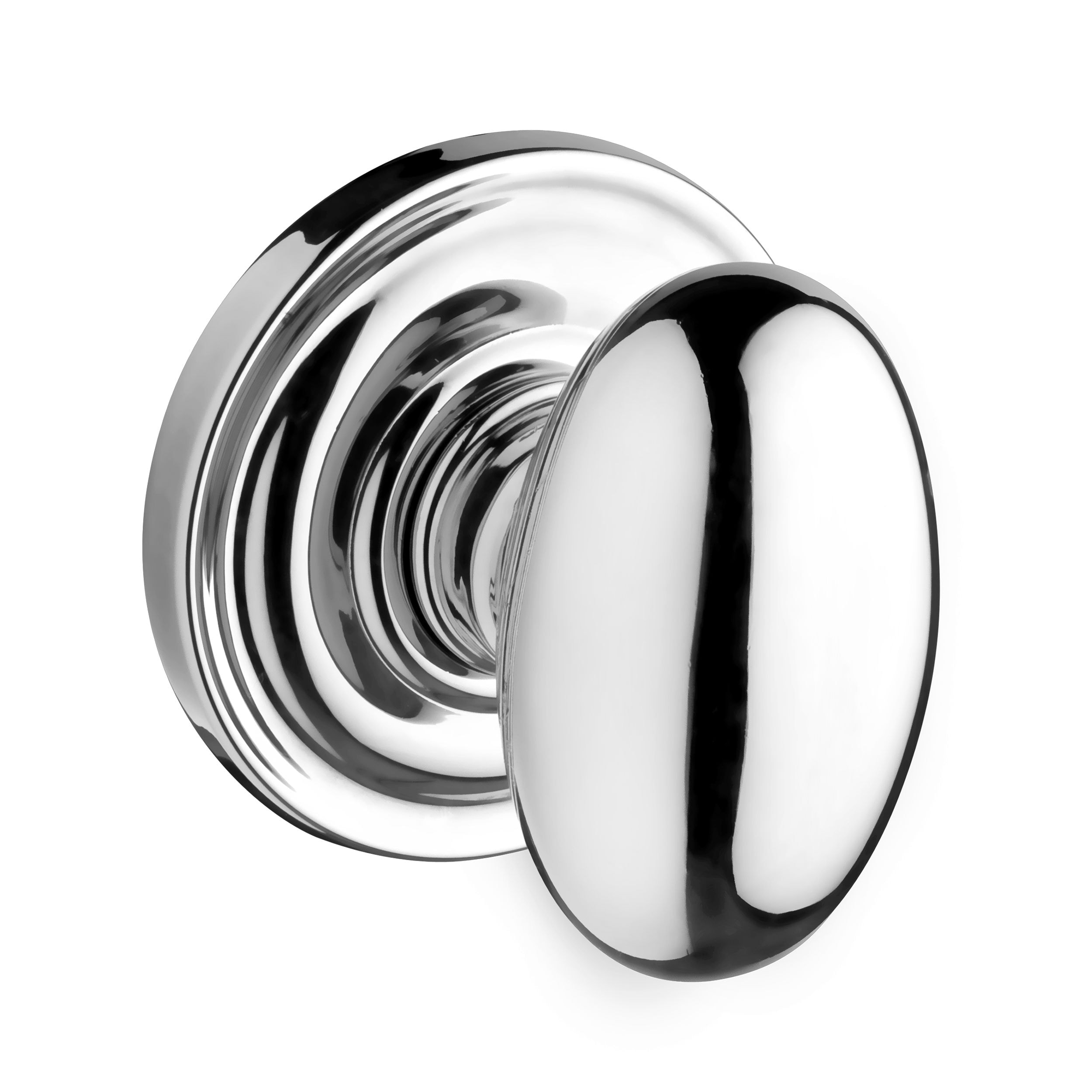 Ellipse Privacy Door Knob with Traditional Round Rose