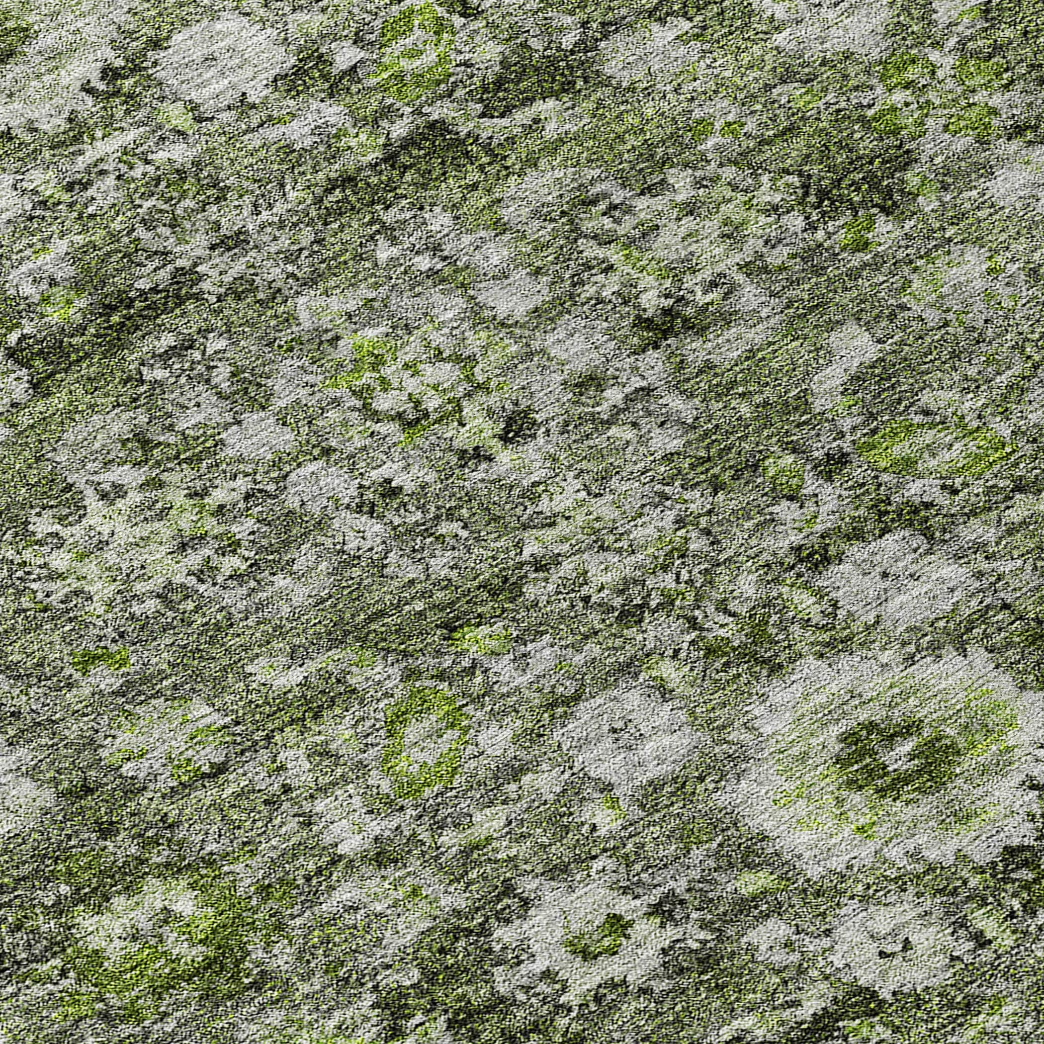 Green Synthetic Flat Woven Rectangular Washable Rug