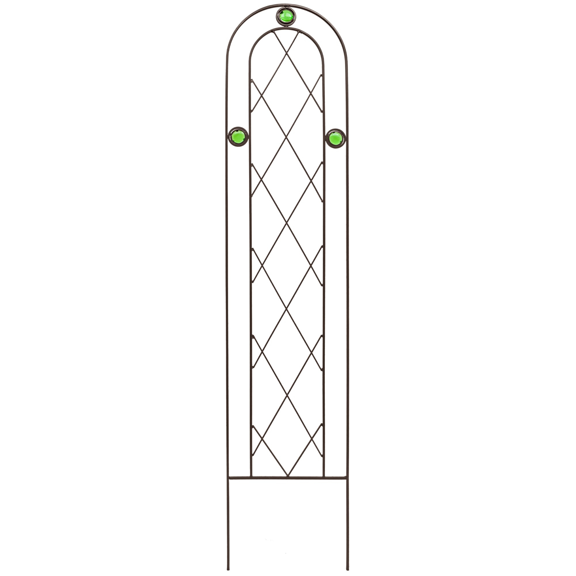 Arcadia Garden Products Emerald Trellis 10-Inches W x 48-Inches H Black Iron Traditional Garden Trellis For Climbing Plants
