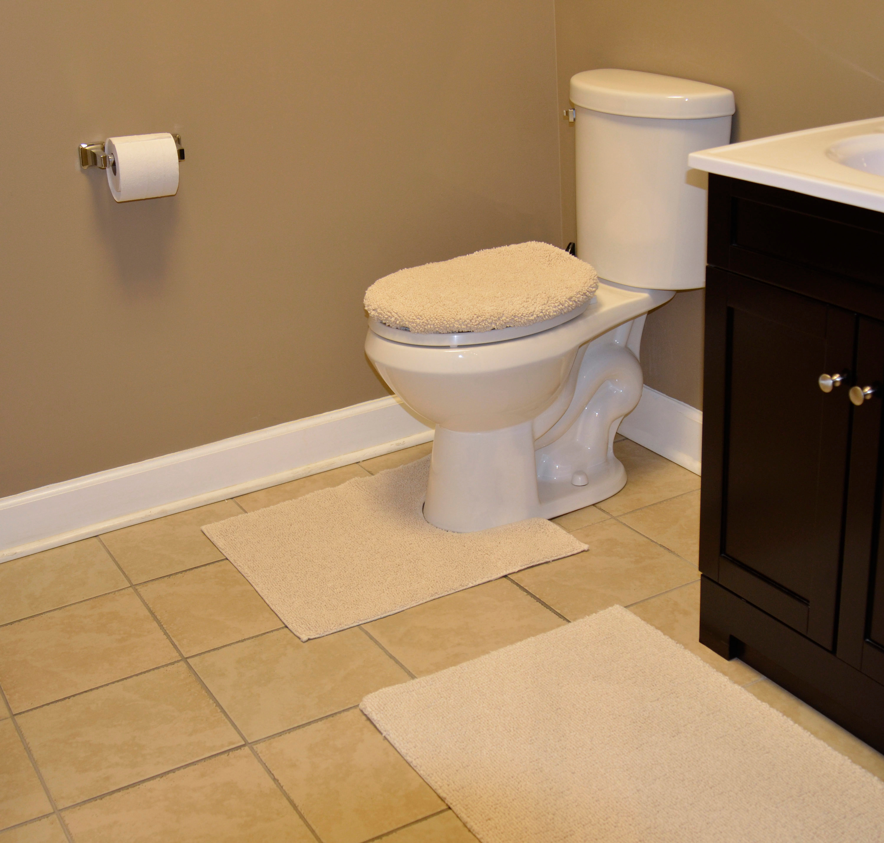 3 Piece Set Bath Rug Set in Natural
