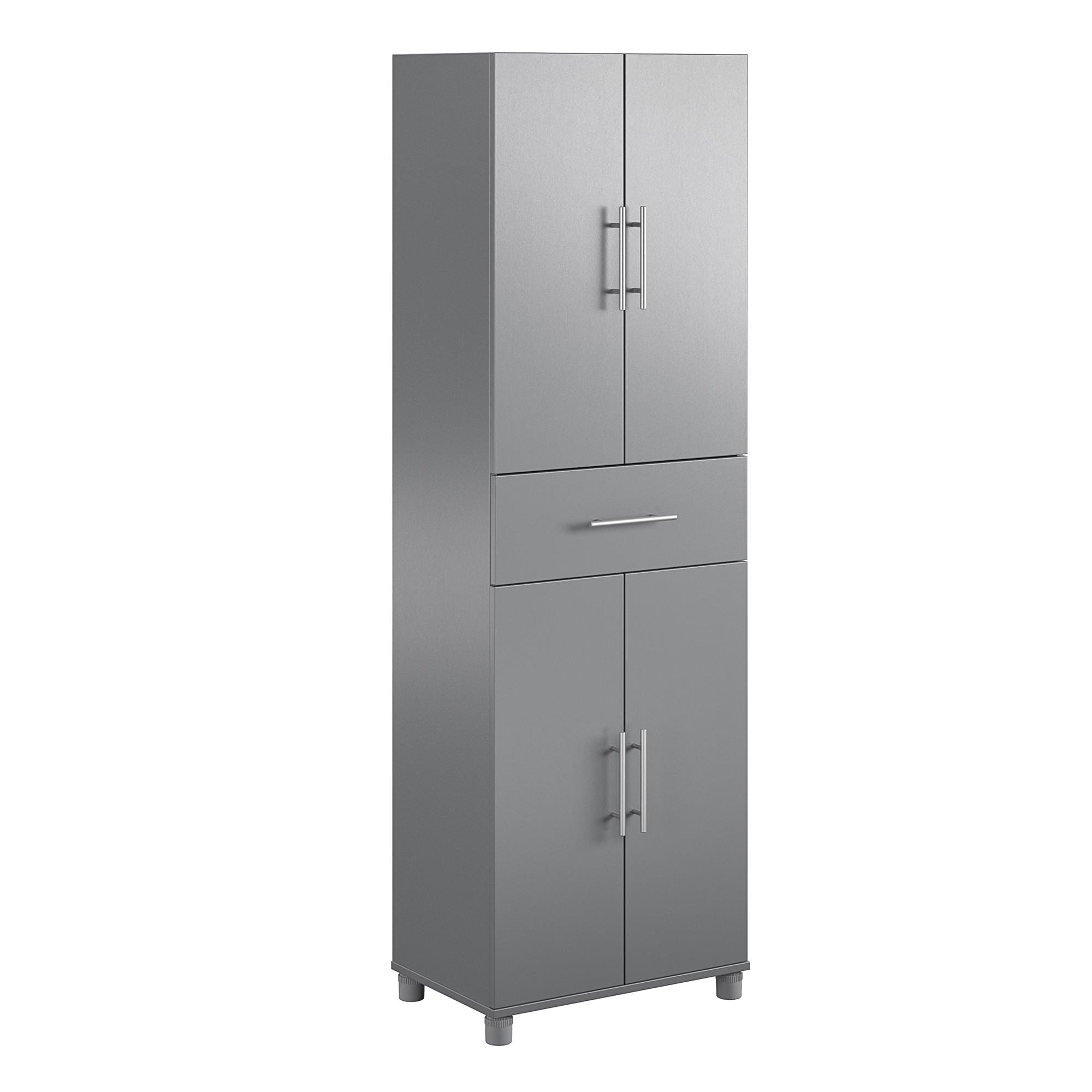 Camberly 4 Door/1 Drawer Storage Cabinet, Graphite Gray