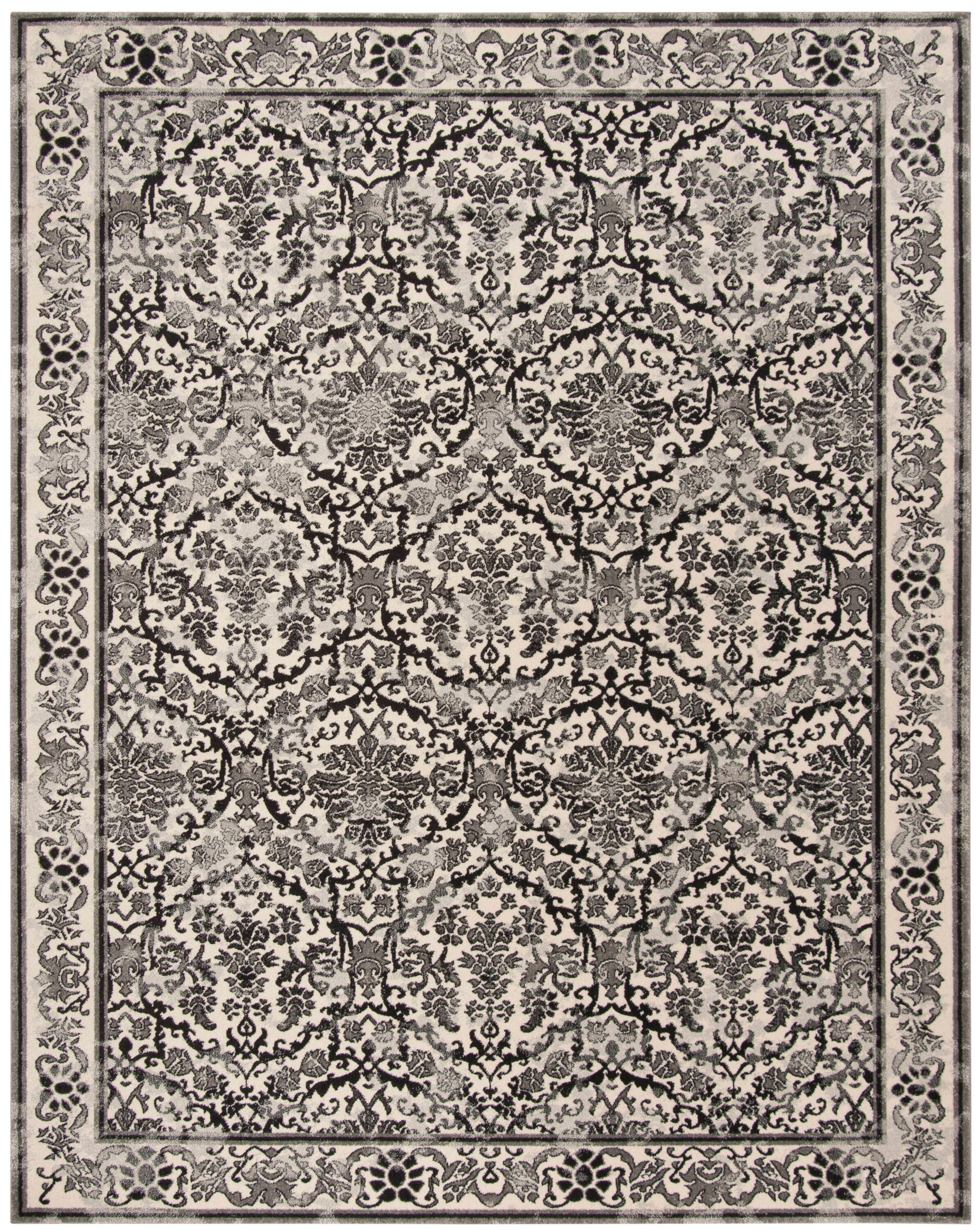 SAFAVIEH Evoke Lorna Traditional Bordered Area Rug, Ivory/Grey, 10' x 14'