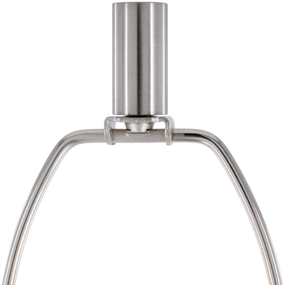 Becker Polished Silver Metal and Natural Marble Floor Lamp with White Linen Shade