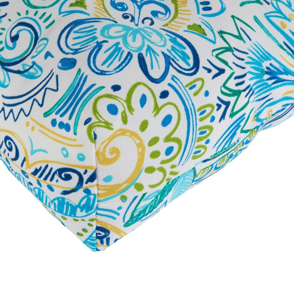 Baltic Paisley 20 in. Plush Outdoor Chair Cushion, Set of 2